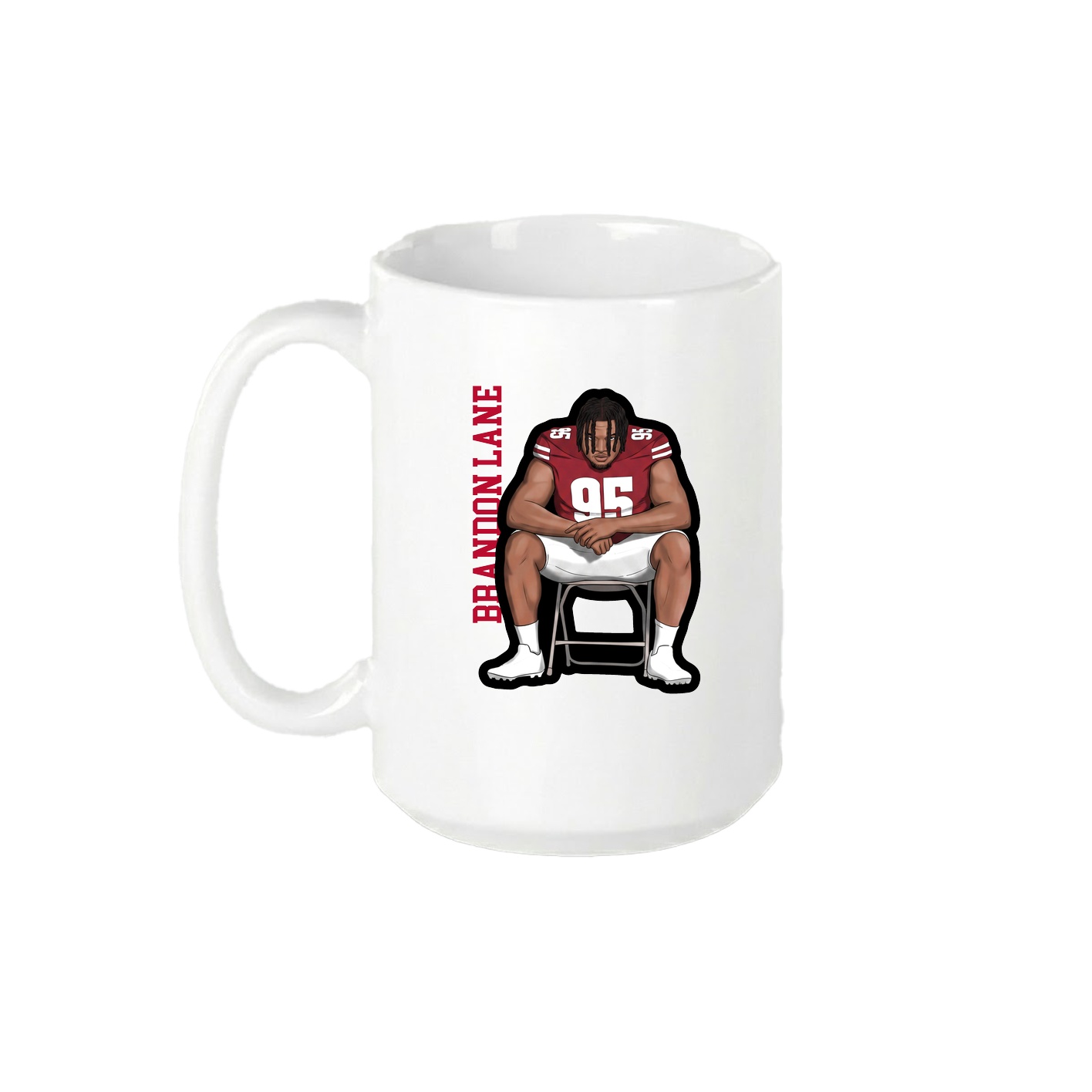 15oz Coffee Mug — Name Vertical in White