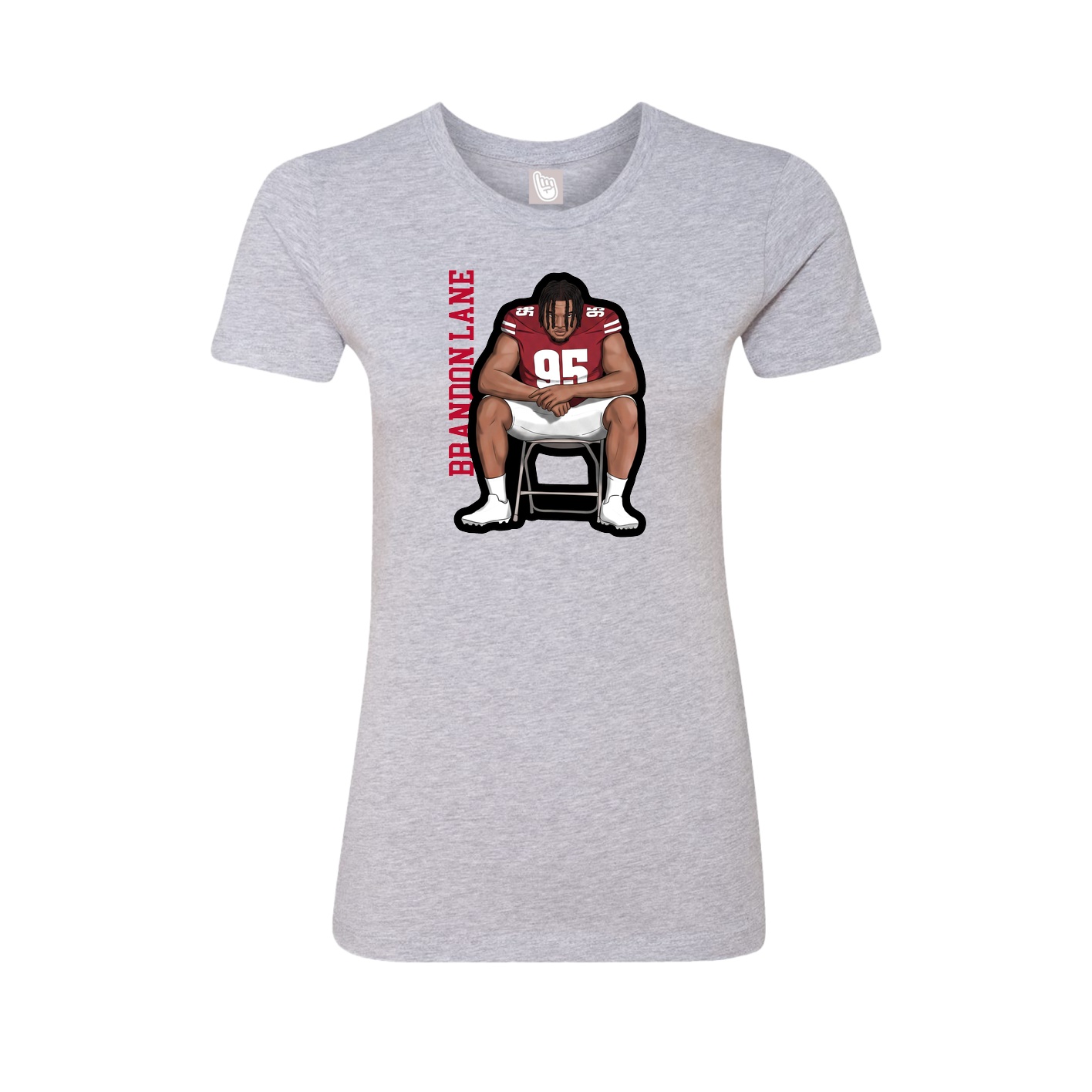 Fitted Women's Tee — Name Vertical in Grey
