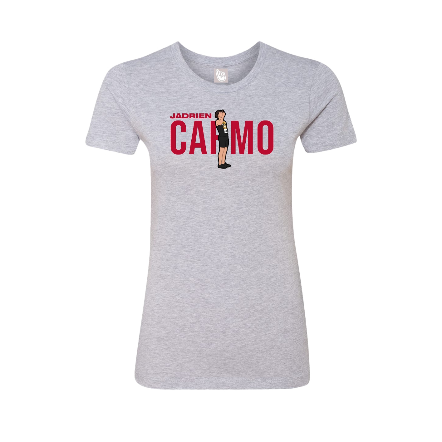 Fitted Women's Tee — Player Name in Grey