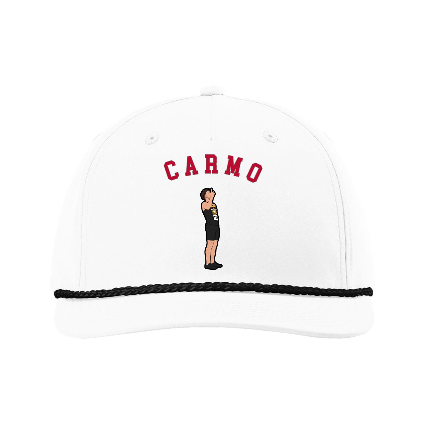 Five-Panel Classic Rope Cap — Shirsey Arch in White