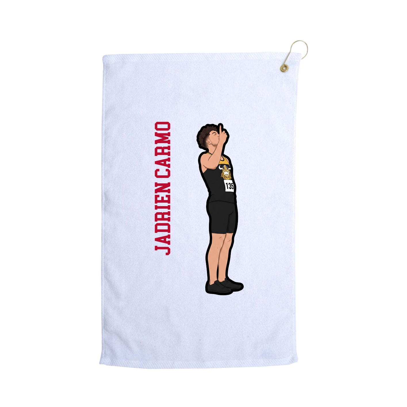 Golf Towel — Name Vertical in White