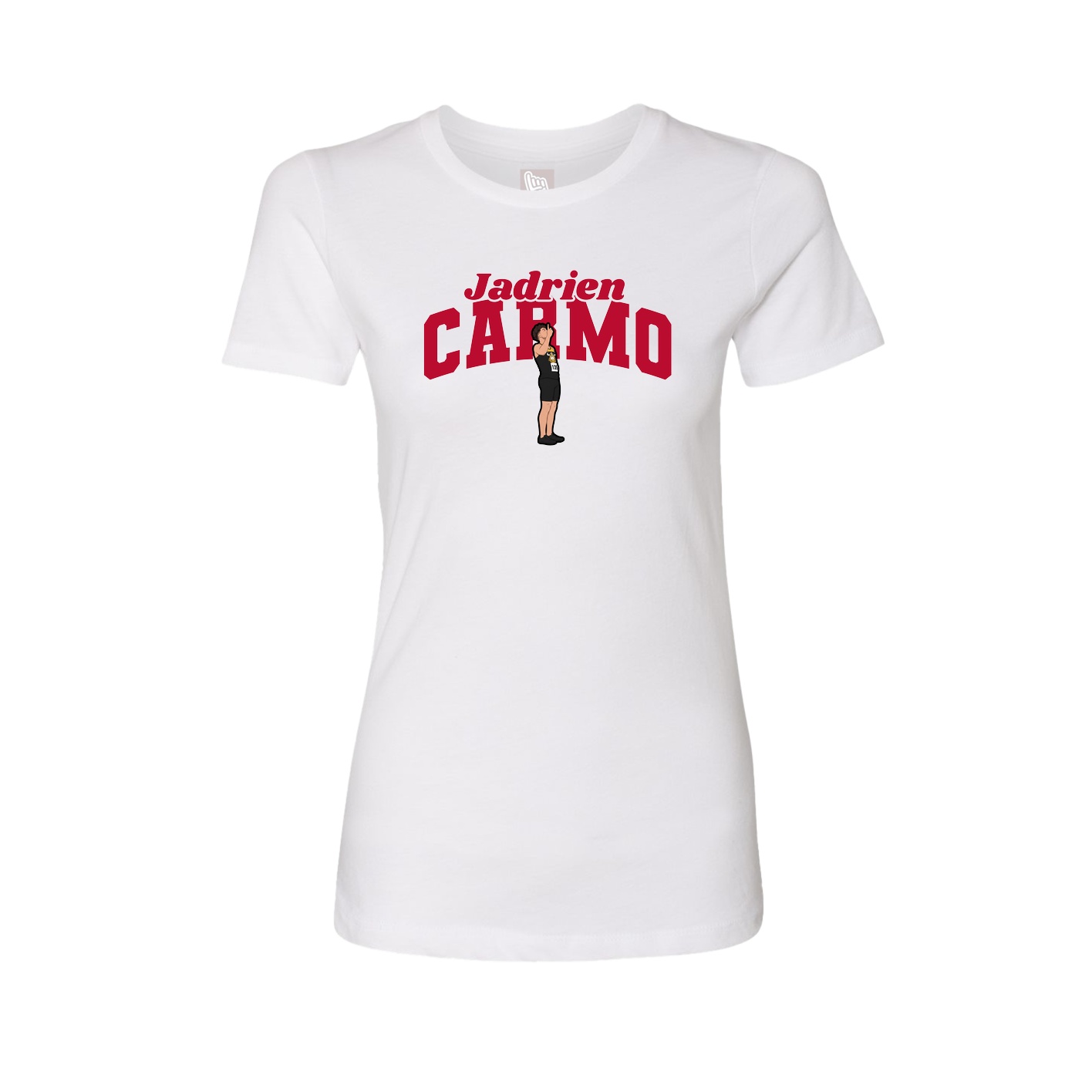 Fitted Women's Tee — Signature Arch in White
