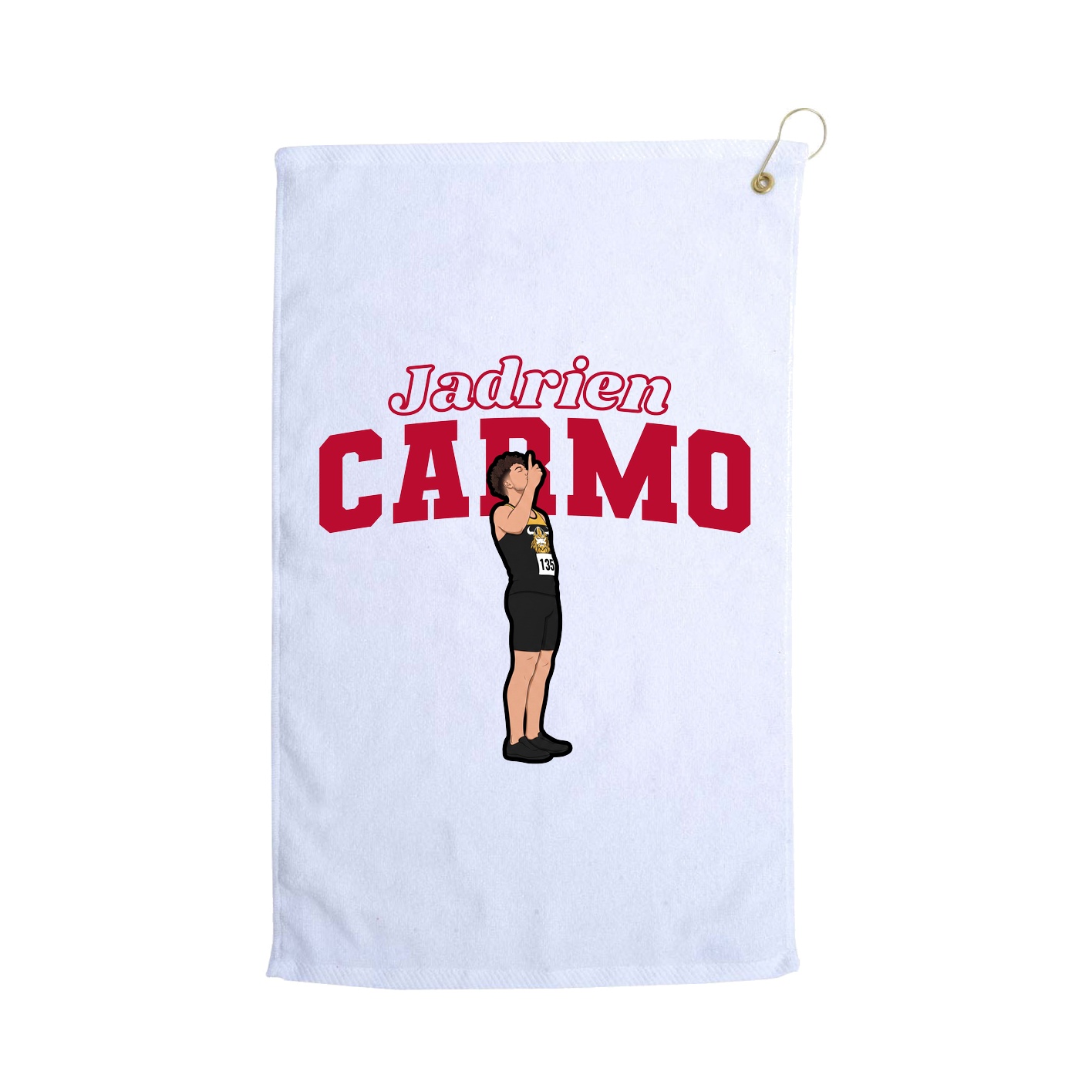 Golf Towel — Name Arch in White