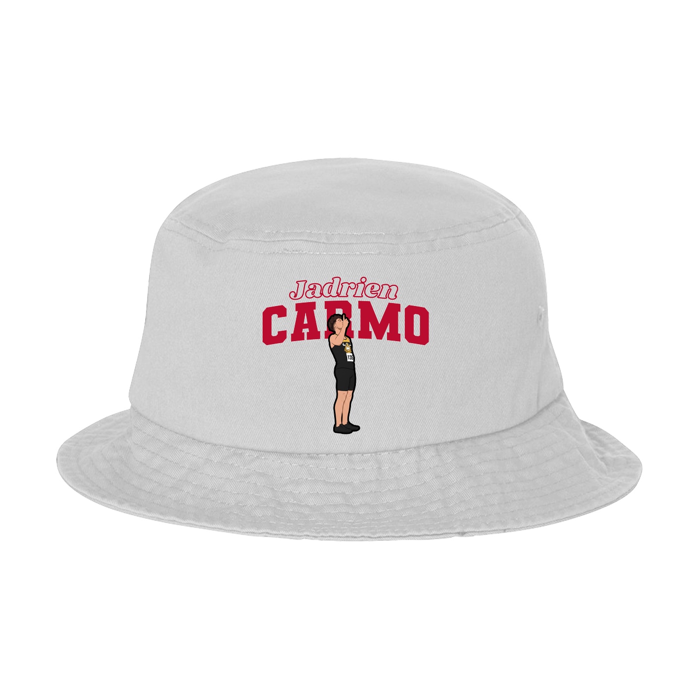 Bucket Cap — Name Arch in White