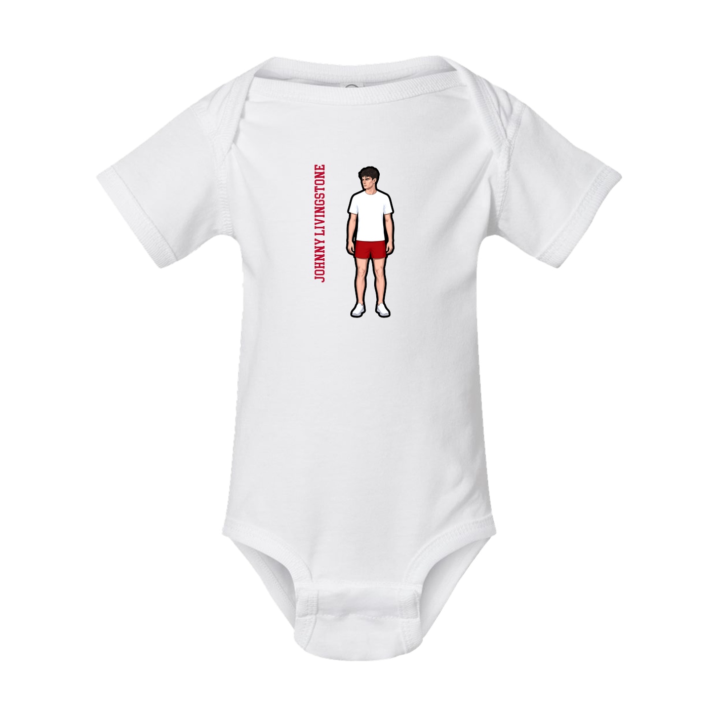 Baby Onesie — Name Vertical in White