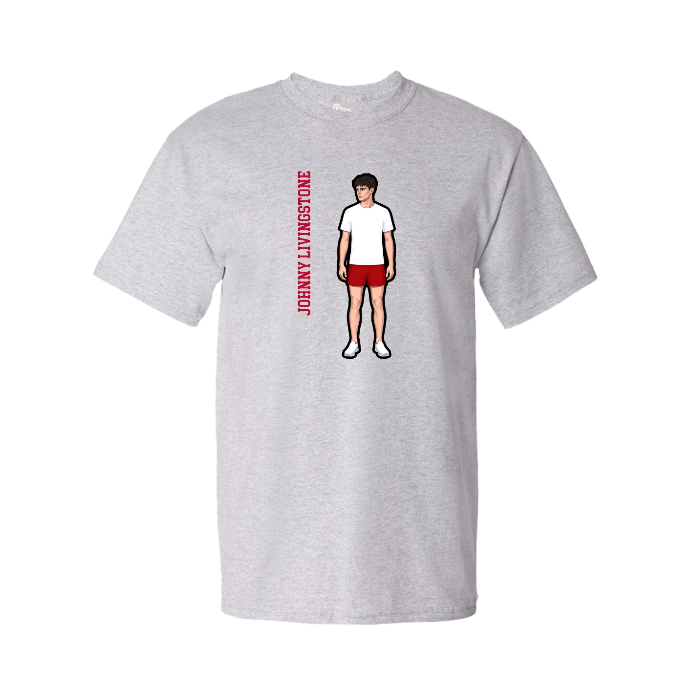 Youth Tee — Name Vertical in Grey