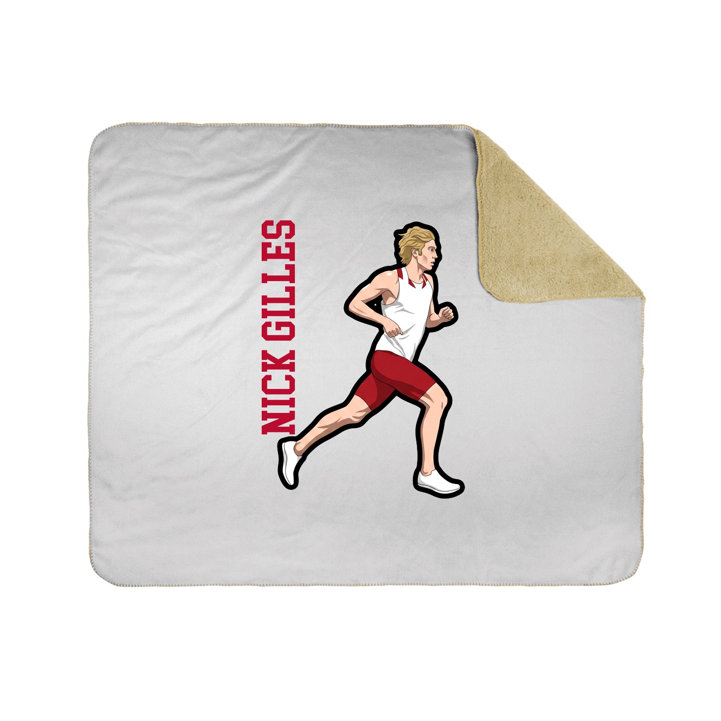 Throw Blanket — Name Vertical in White