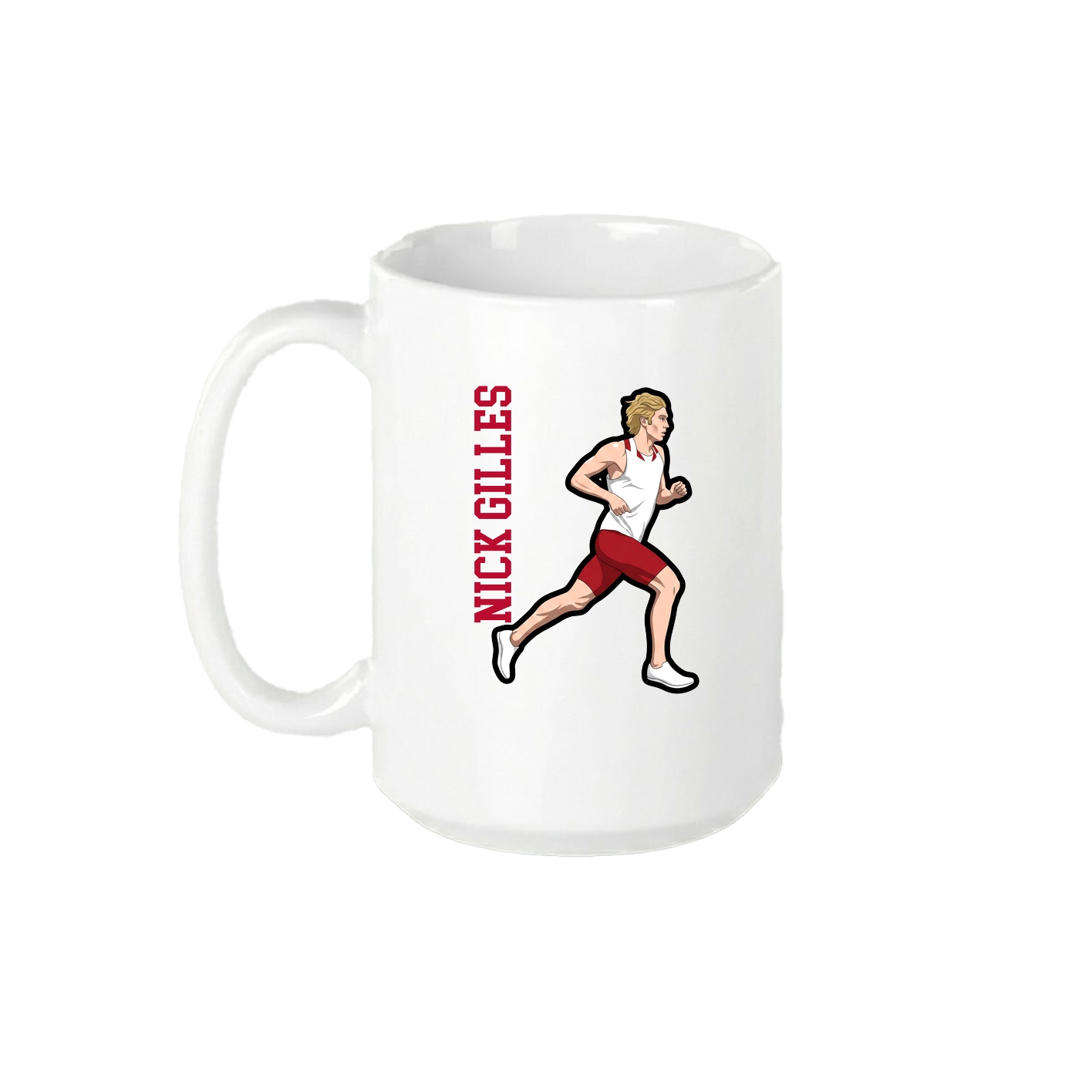15oz Coffee Mug — Name Vertical in White
