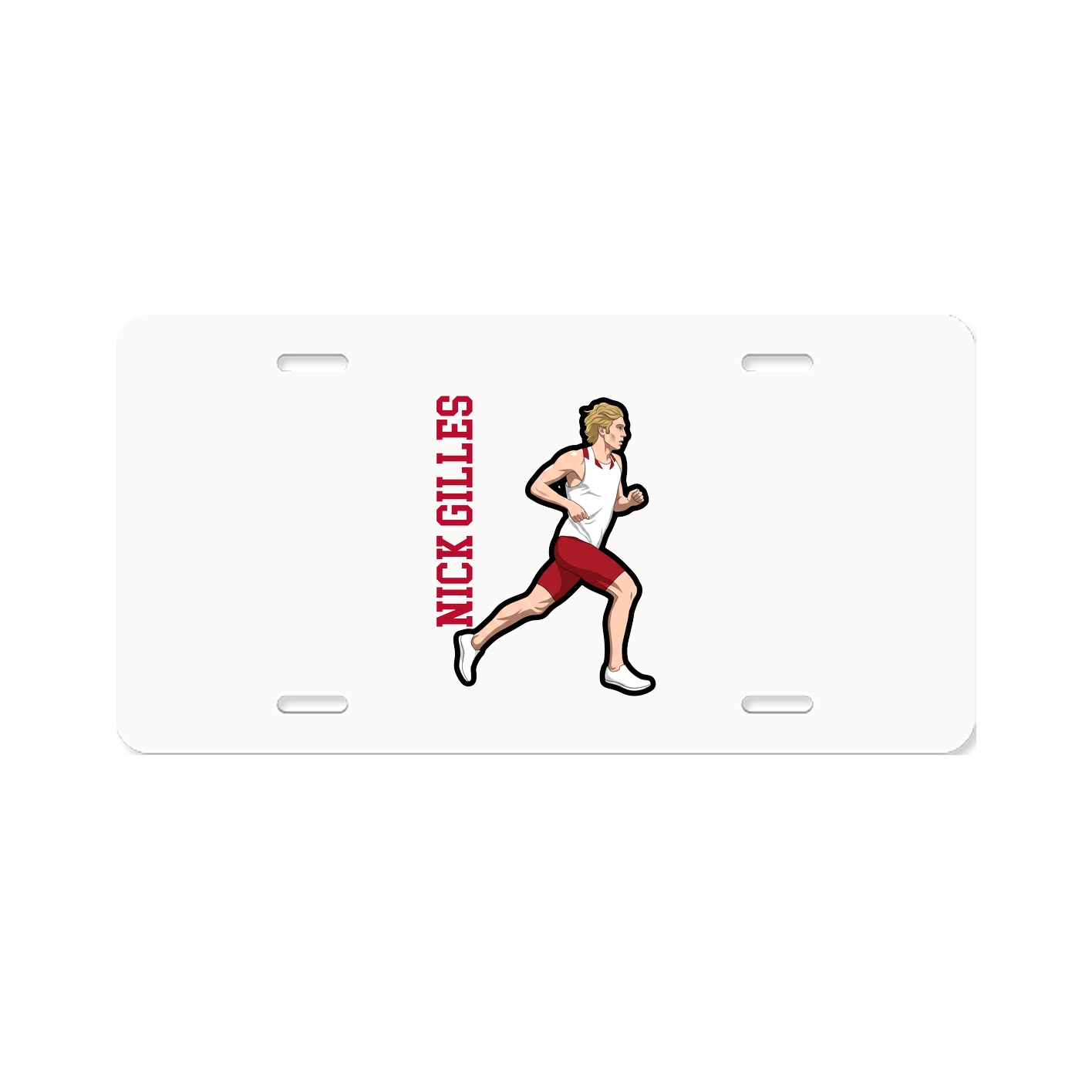 License Plate — Name Vertical in Classic