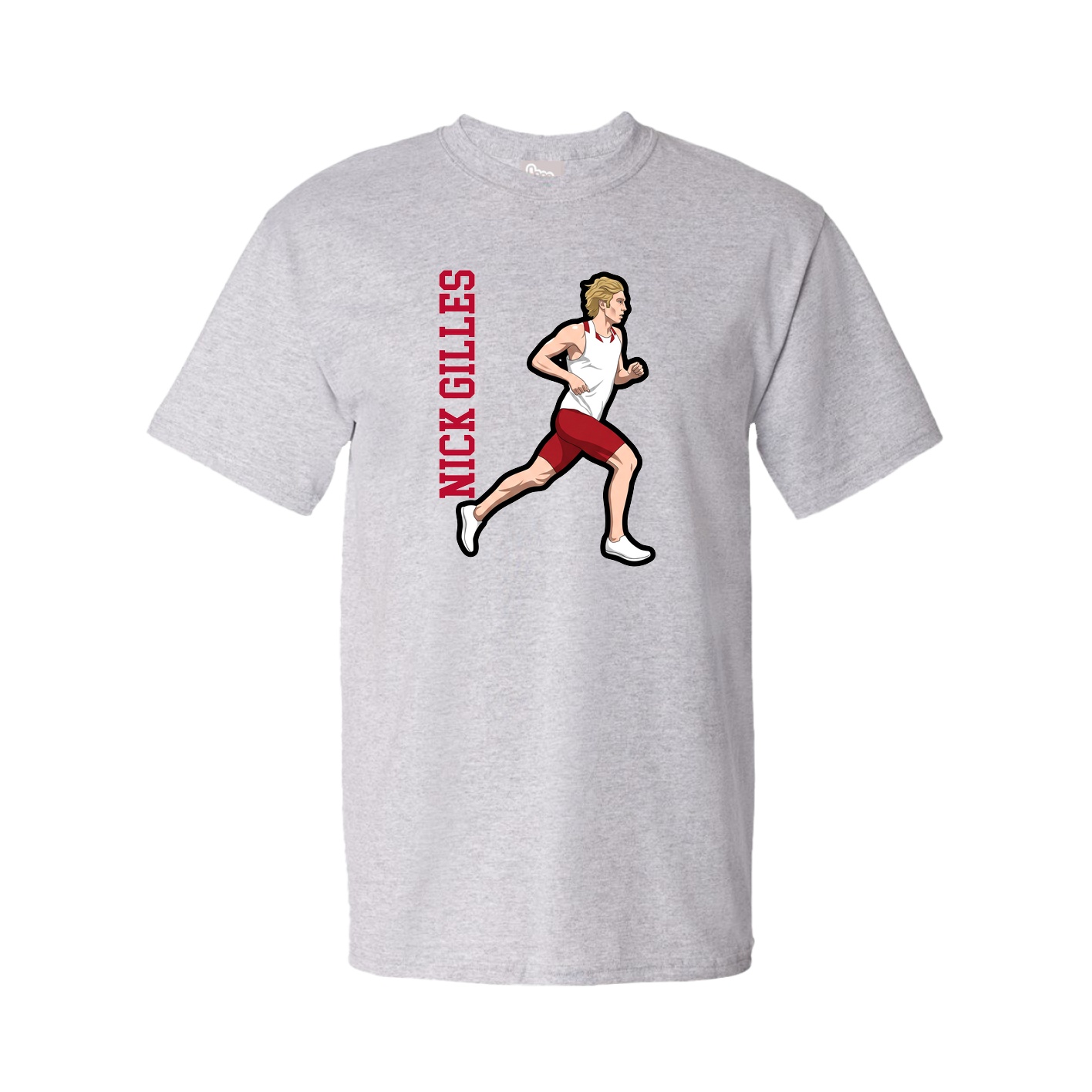 Youth Tee — Name Vertical in Grey