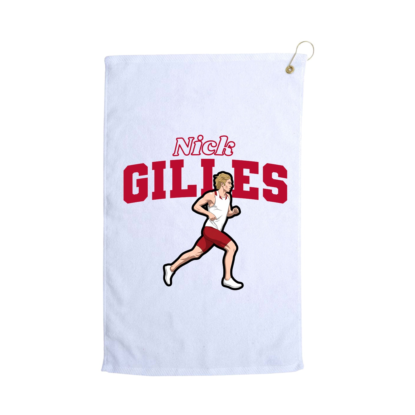 Golf Towel — Name Arch in White