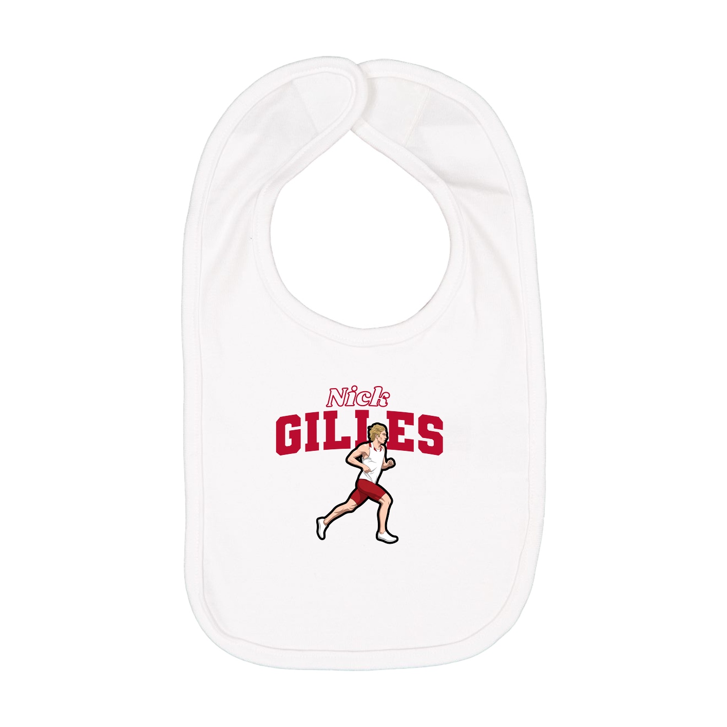 Infant Bib — Name Arch in White