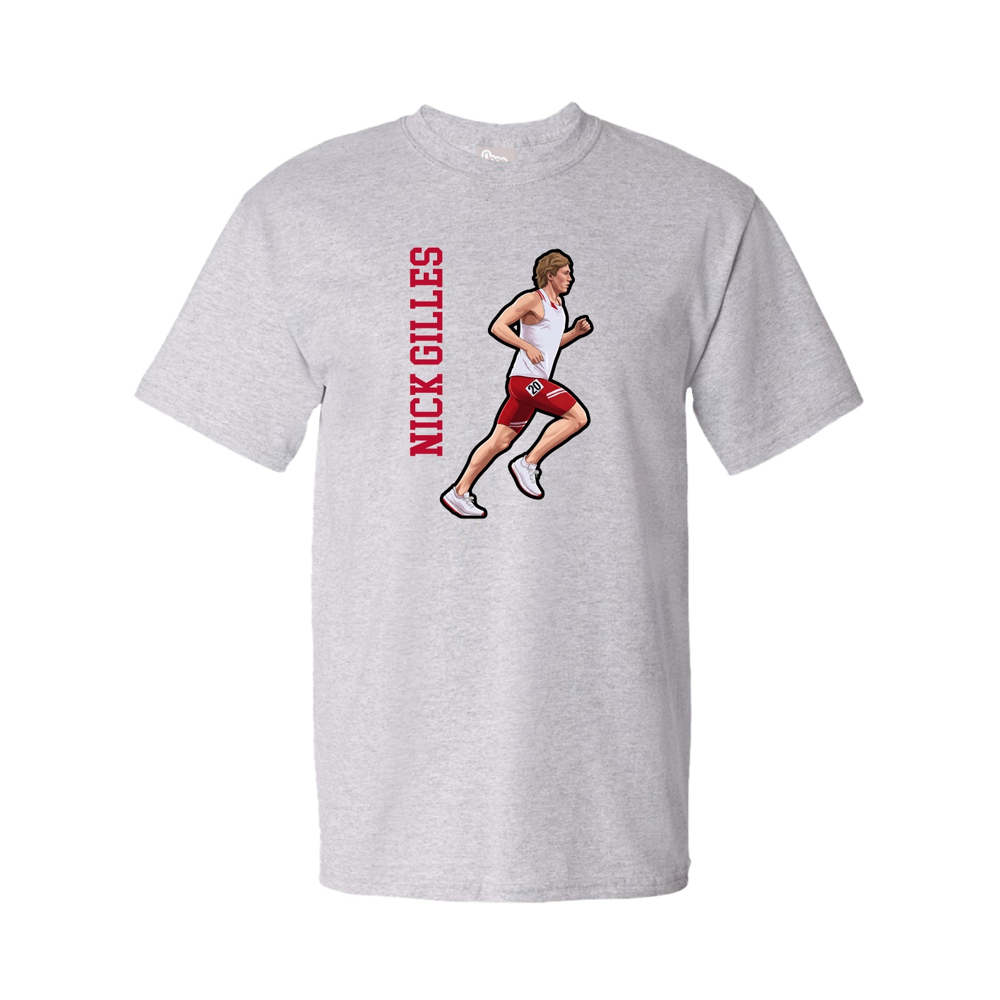 Youth Tee — Name Vertical in Grey