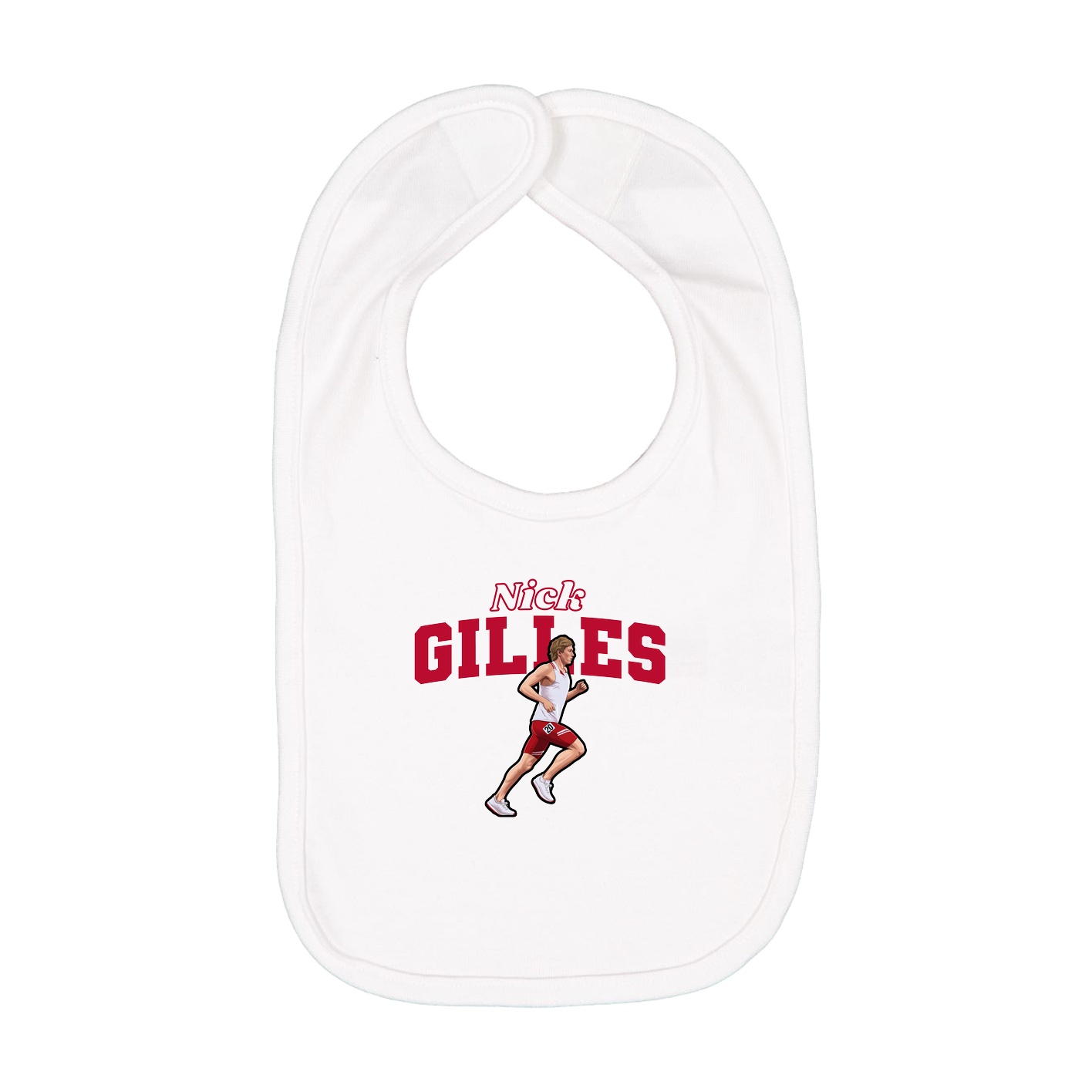 Infant Bib — Name Arch in White
