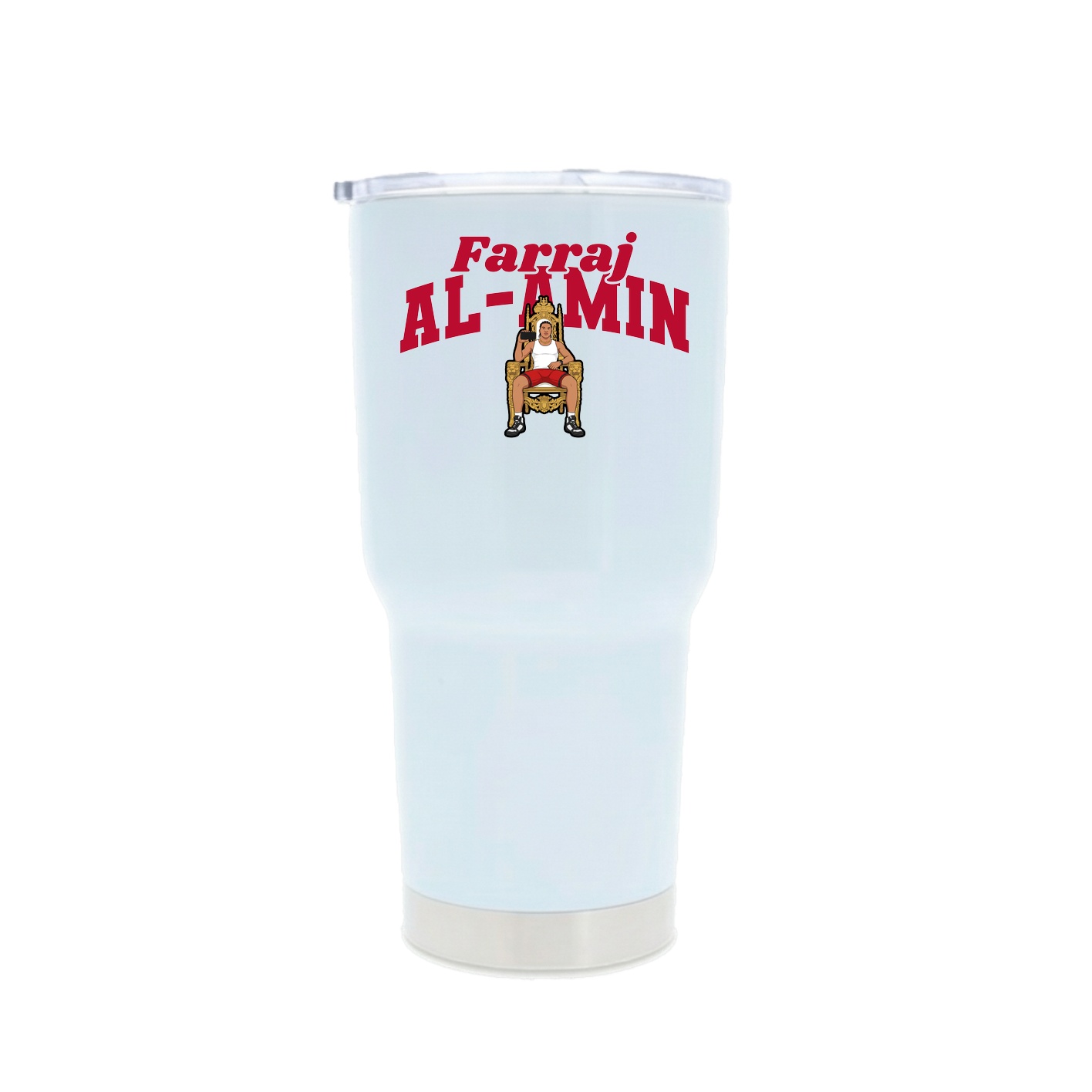 30oz Stainless Steel Tumbler — Signature Arch in White
