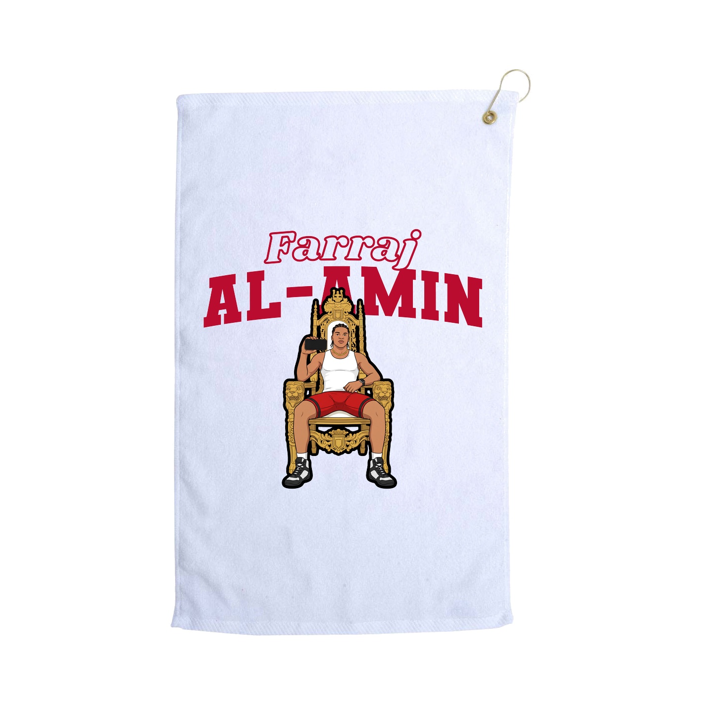 Golf Towel — Name Arch in White