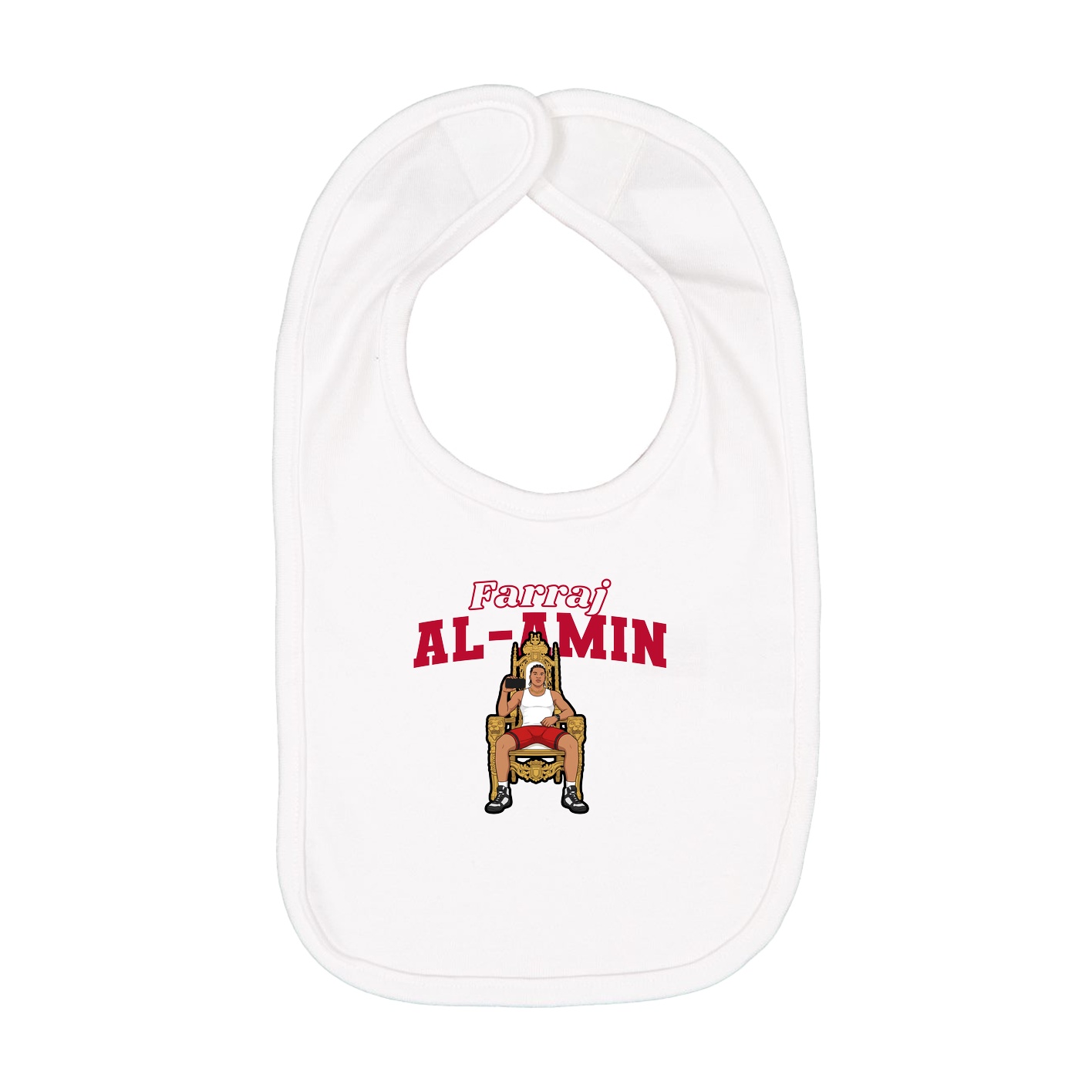 Infant Bib — Name Arch in White