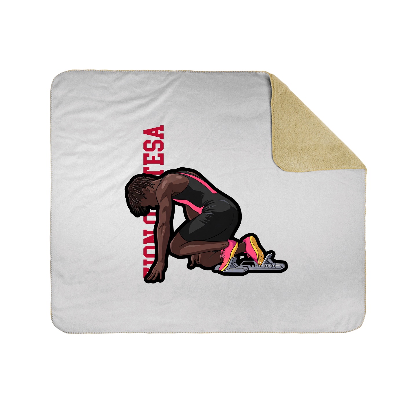 Throw Blanket — Name Vertical in White