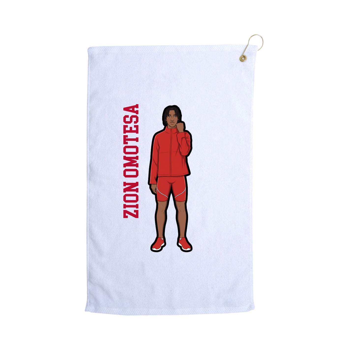 Golf Towel — Name Vertical in White
