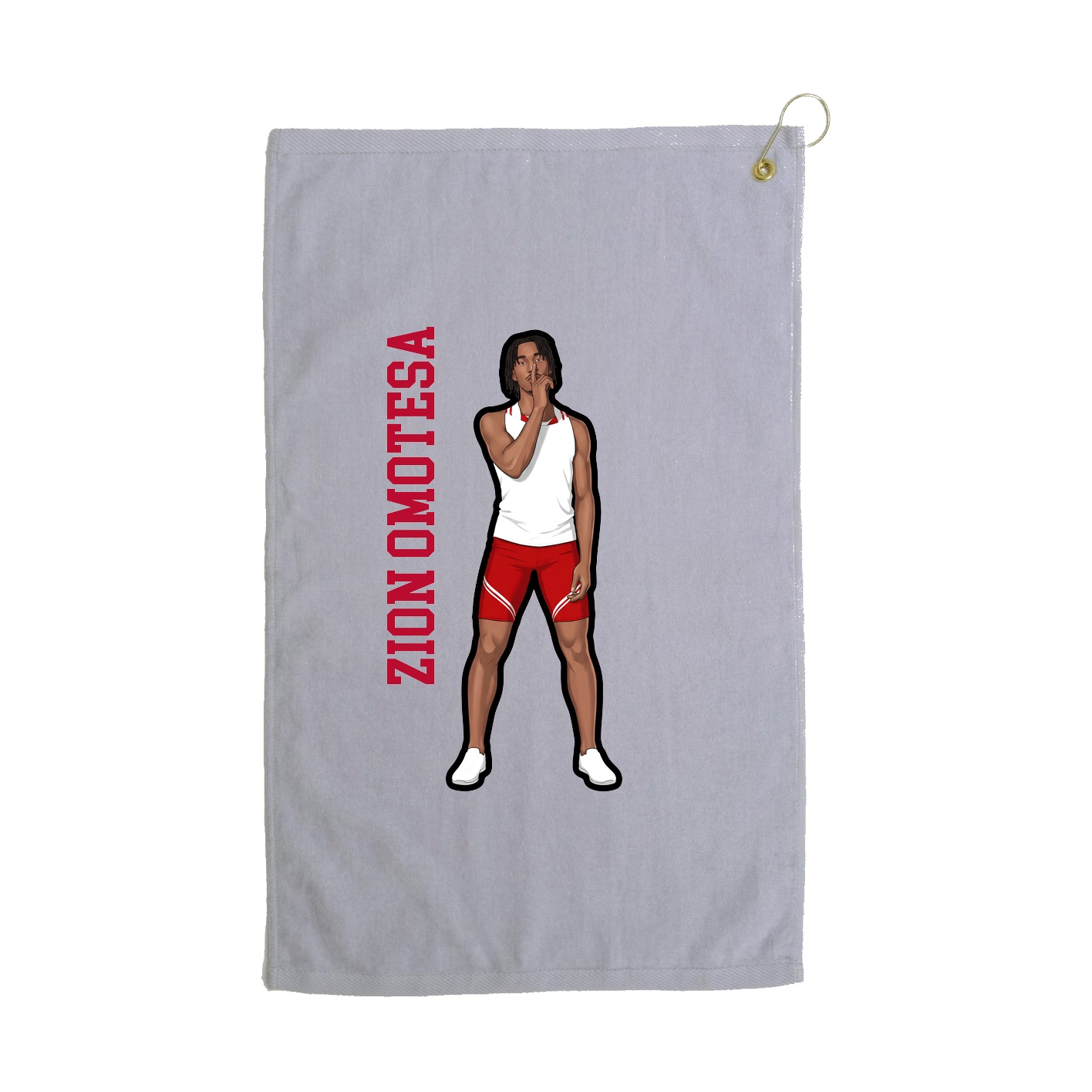 Golf Towel — Name Vertical in Grey