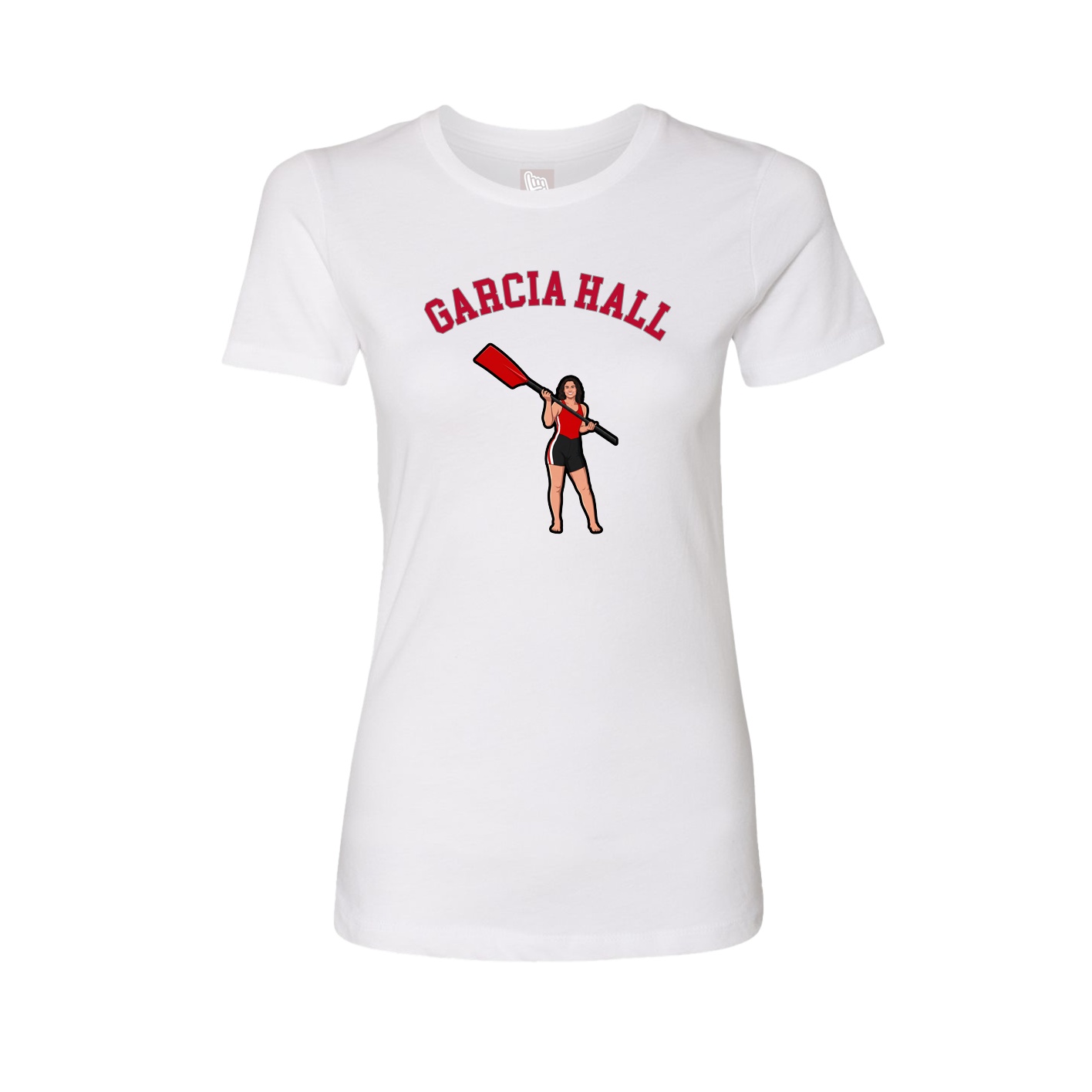 Fitted Women's Tee — Shirsey Arch in White
