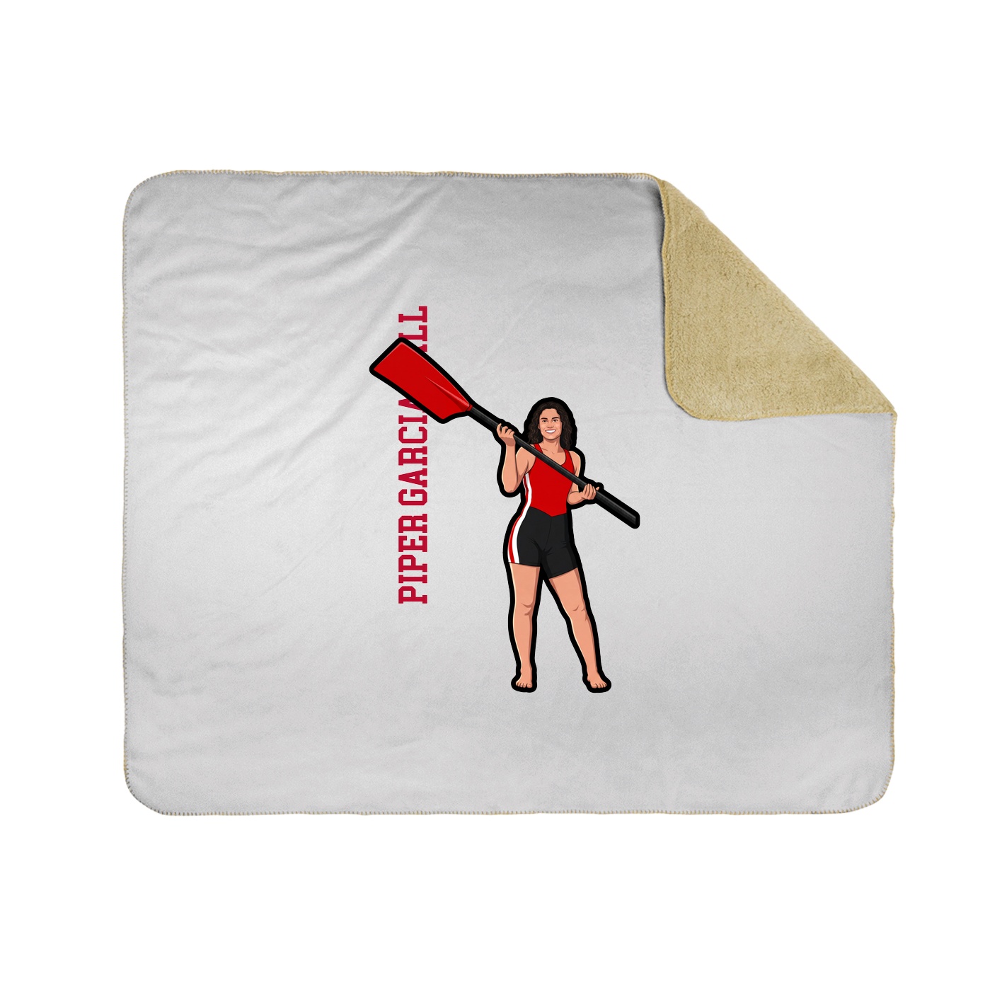 Throw Blanket — Name Vertical in White