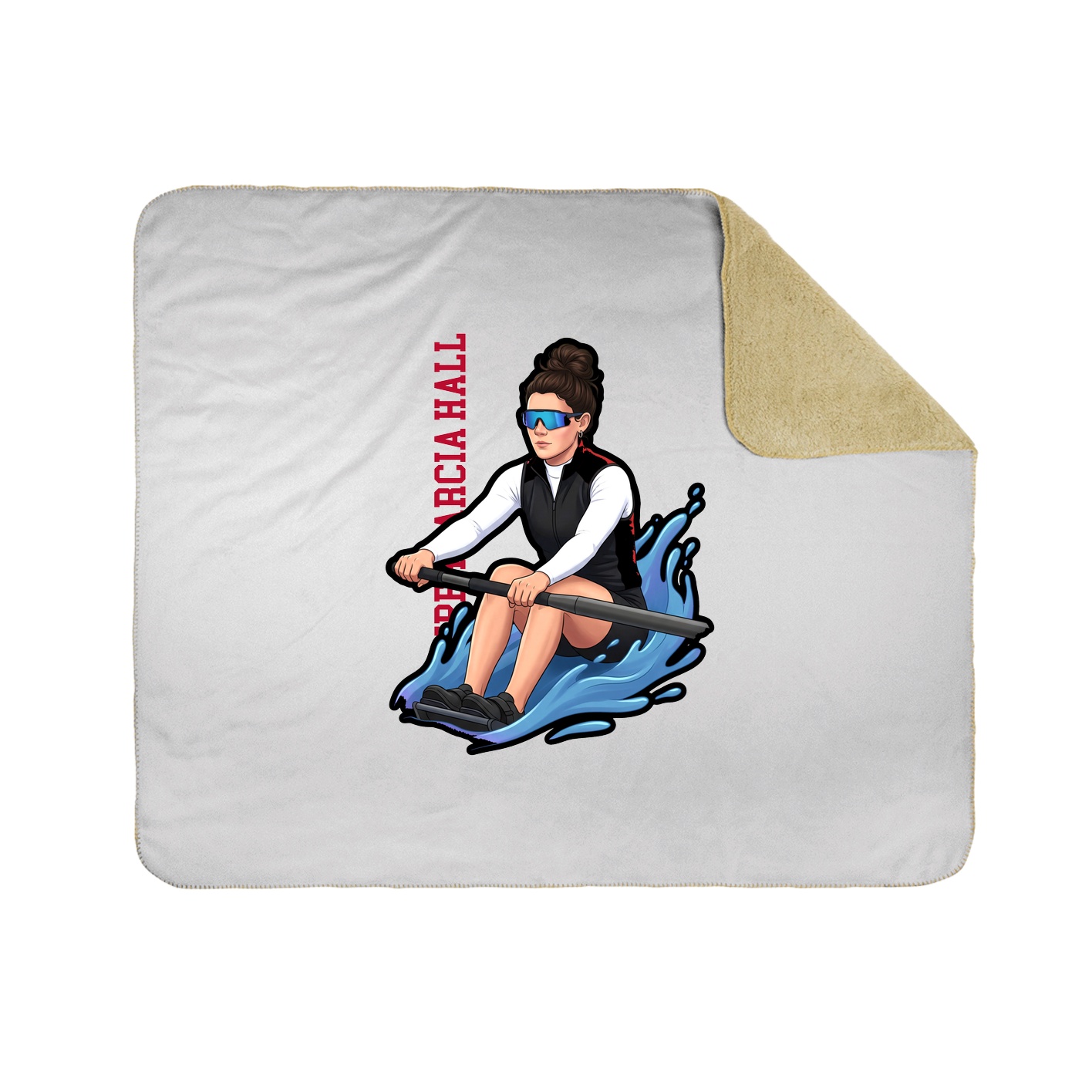 Throw Blanket — Name Vertical in White