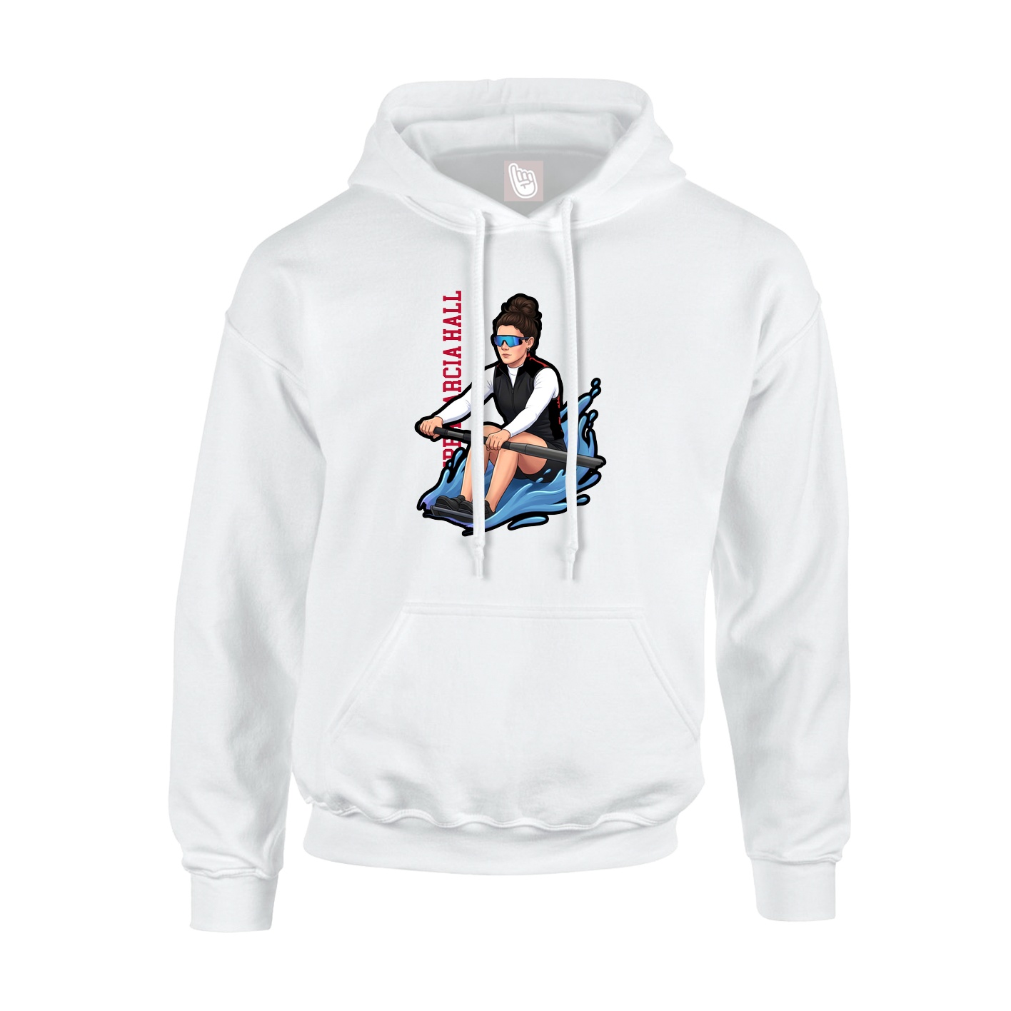 Hoodie — Name Vertical in White