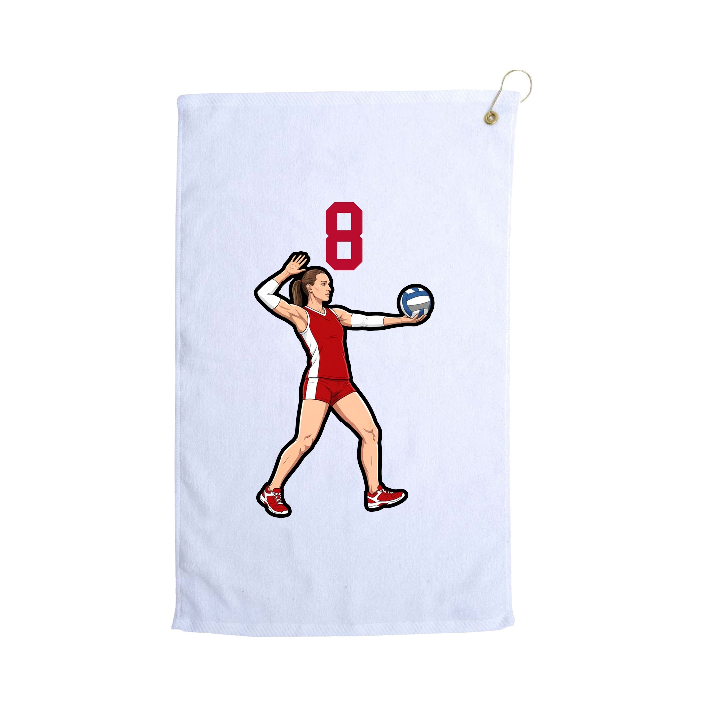 Golf Towel — Number Top in White