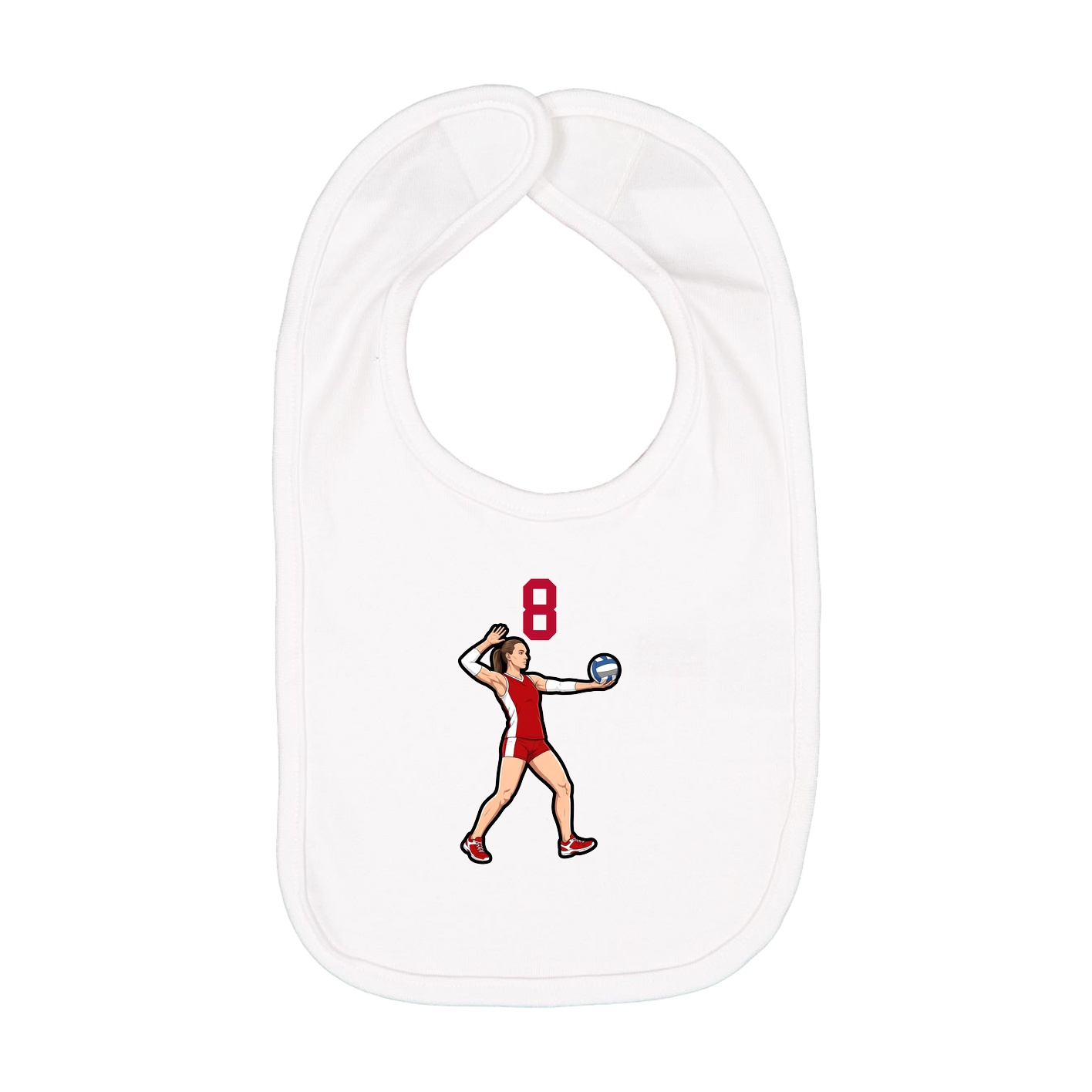 Infant Bib — Number Top in White