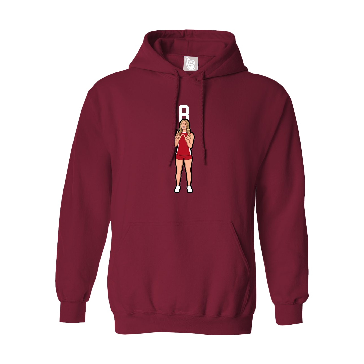 Hoodie — Number Top in Cardinal