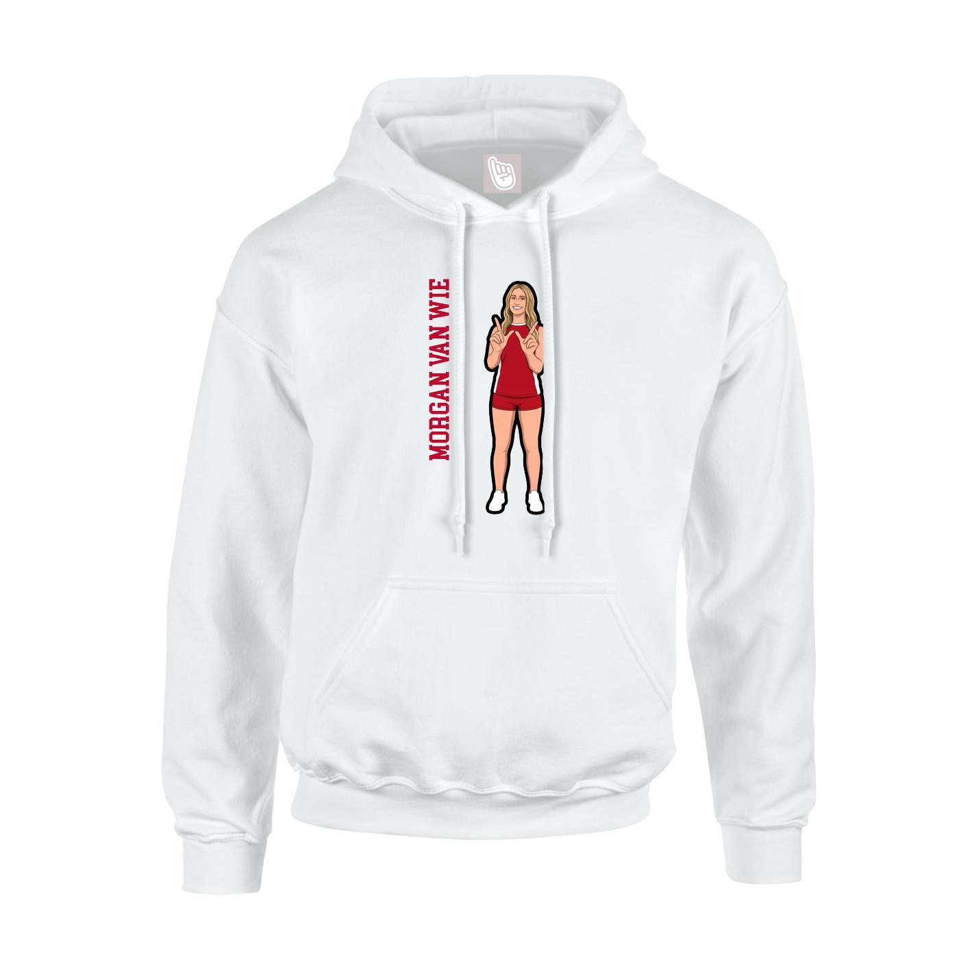 Youth Hoodie — Name Vertical in White