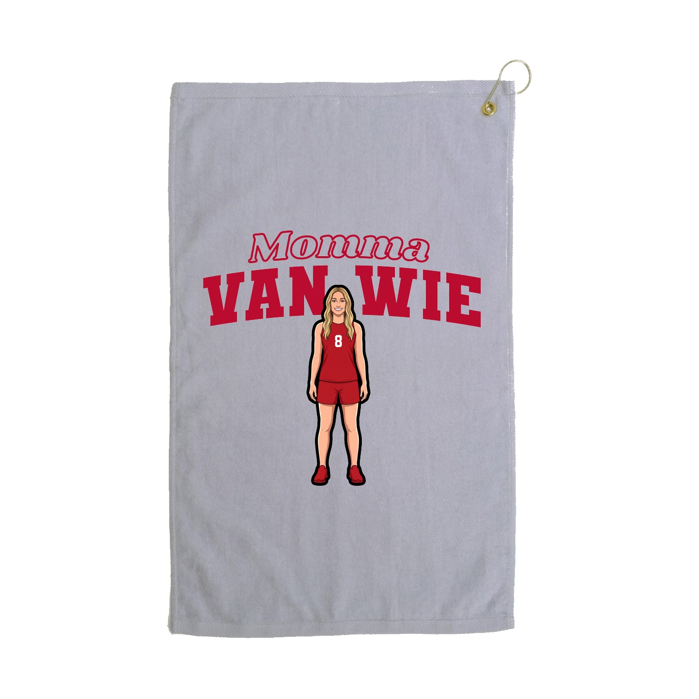 Golf Towel — Mothers Day Block in Grey