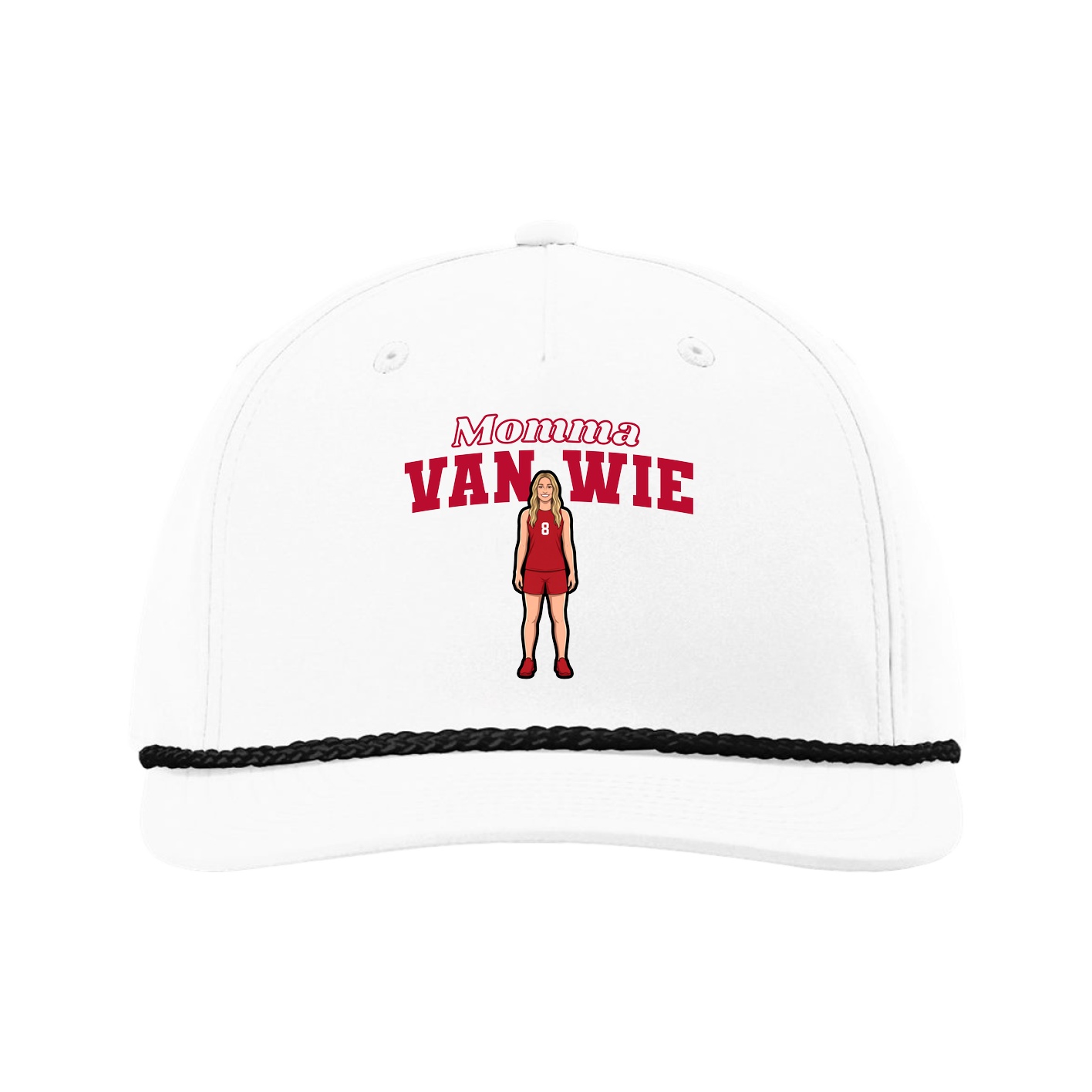 Five-Panel Classic Rope Cap — Mothers Day Block in White