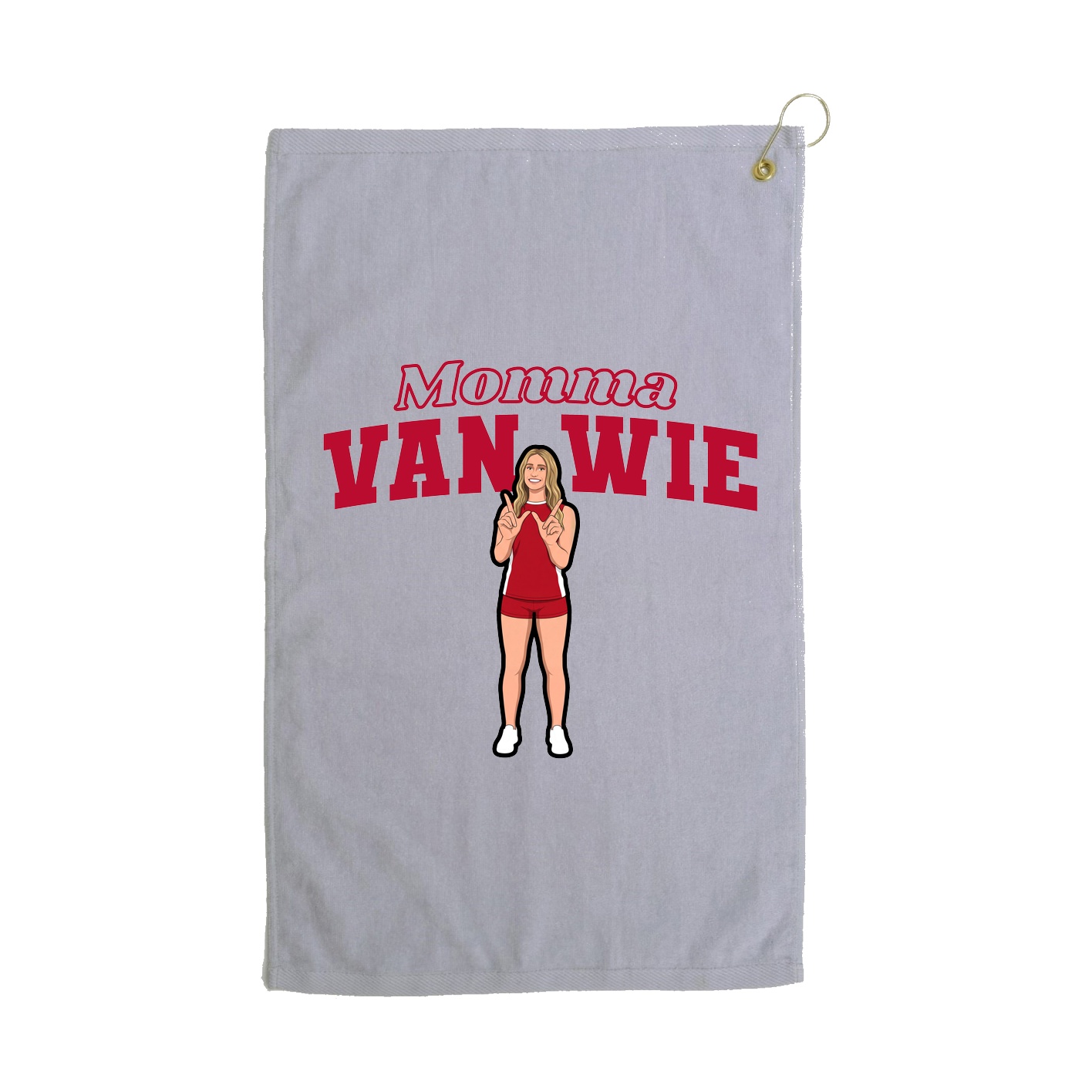 Golf Towel — Mothers Day Block in Grey