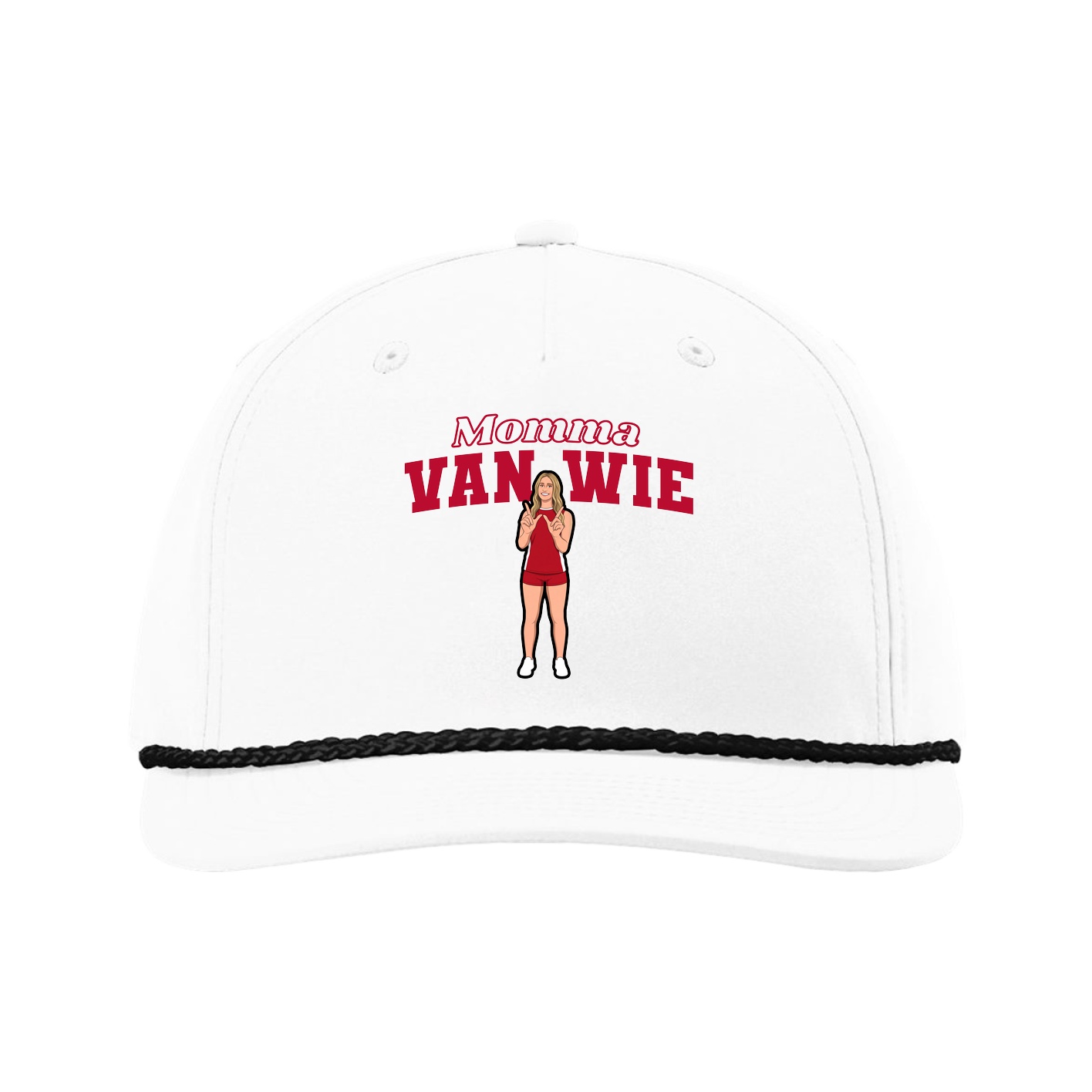 Five-Panel Classic Rope Cap — Mothers Day Block in White