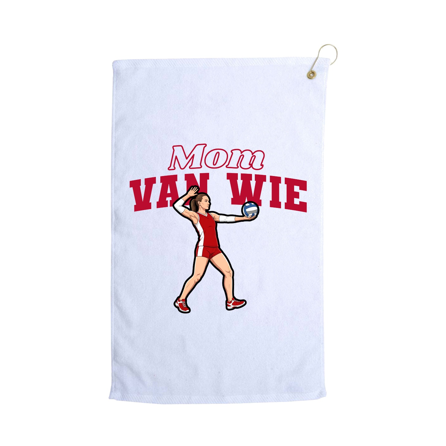Golf Towel — Mothers Day Block in White