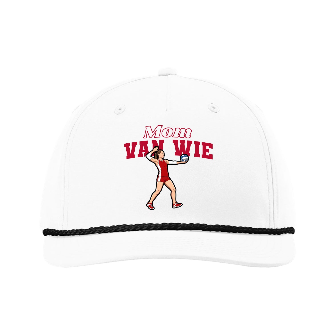 Five-Panel Classic Rope Cap — Mothers Day Block in White