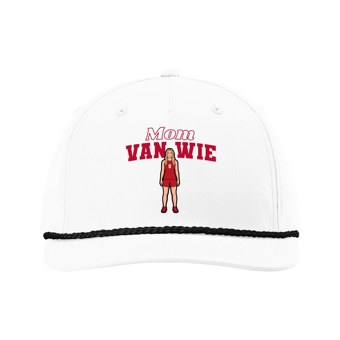 Five-Panel Classic Rope Cap — Mothers Day Block in White