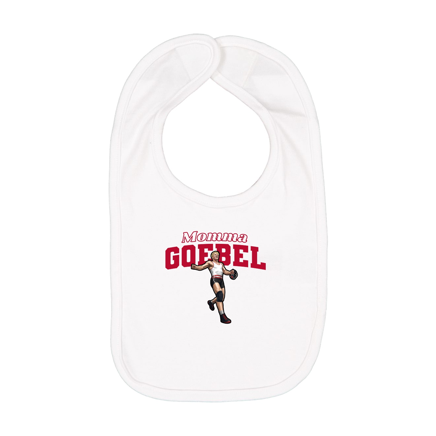 Infant Bib — Mothers Day Block in White