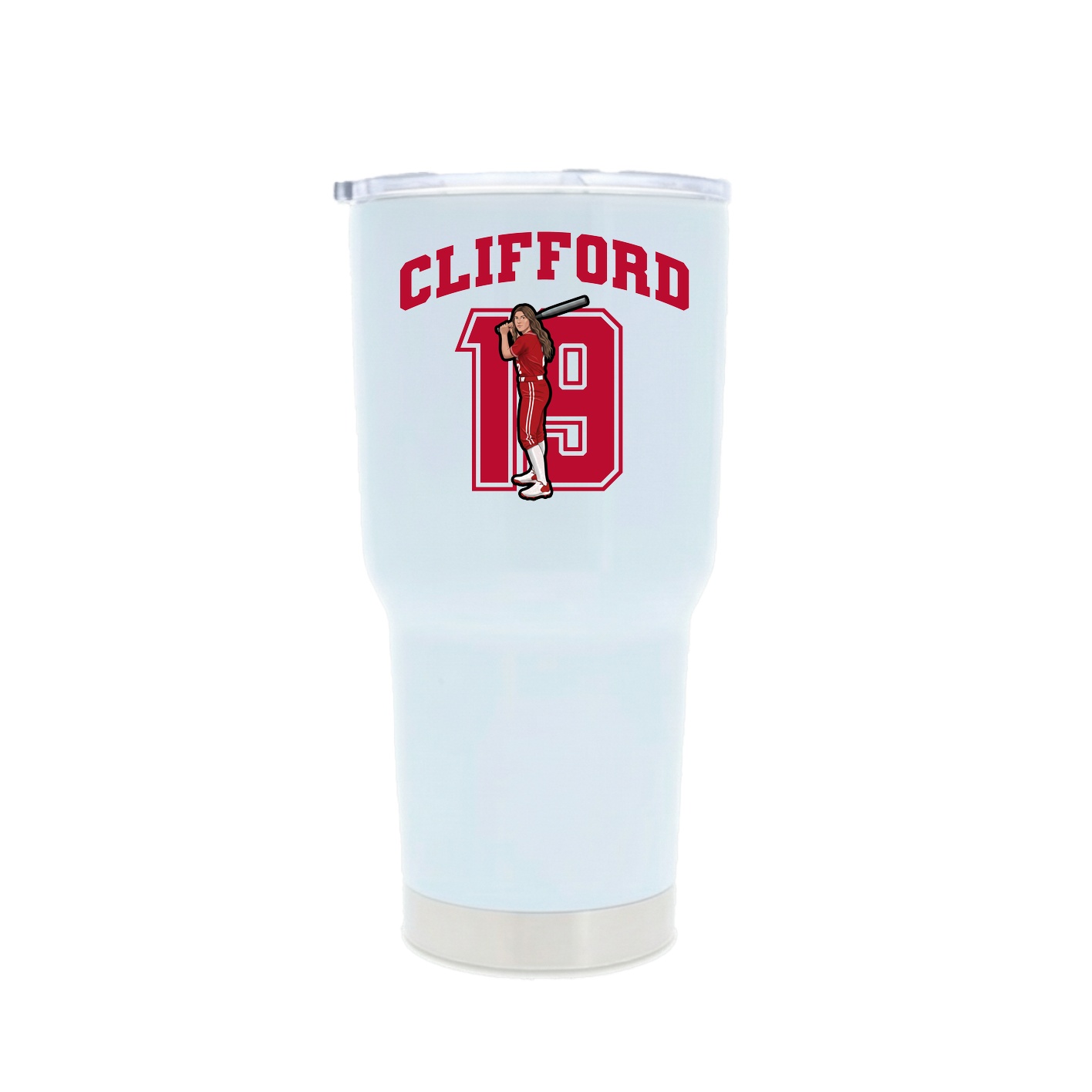 30oz Stainless Steel Tumbler — Number in White