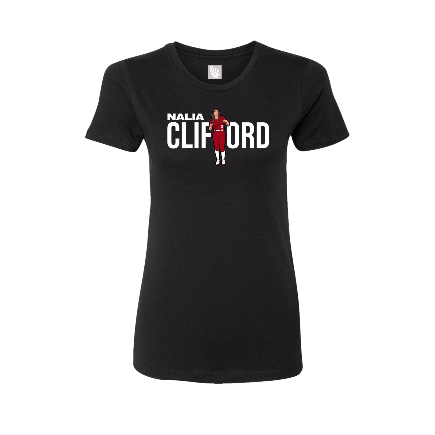 Fitted Women's Tee — Player Name in Black
