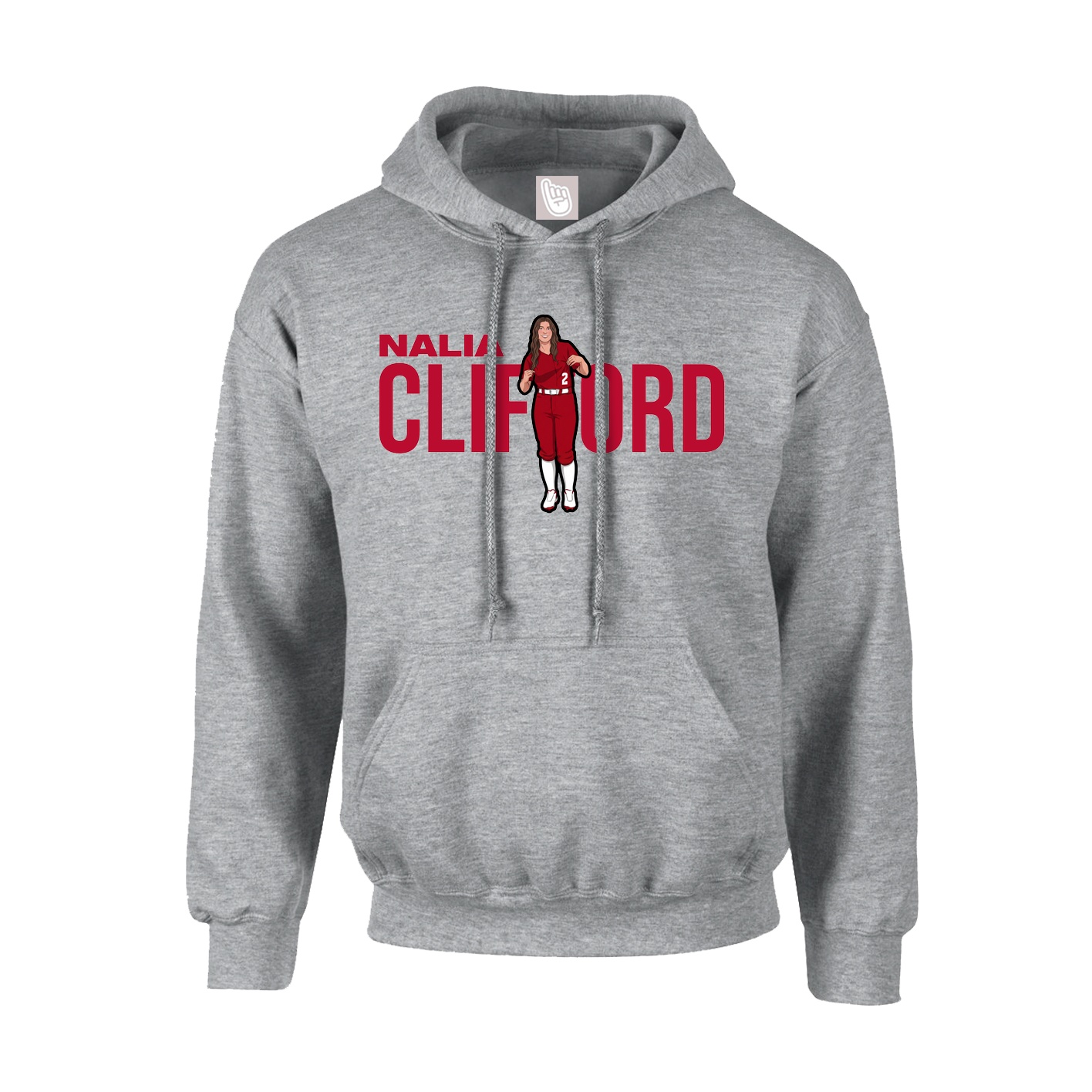 Youth Hoodie — Player Name in Grey