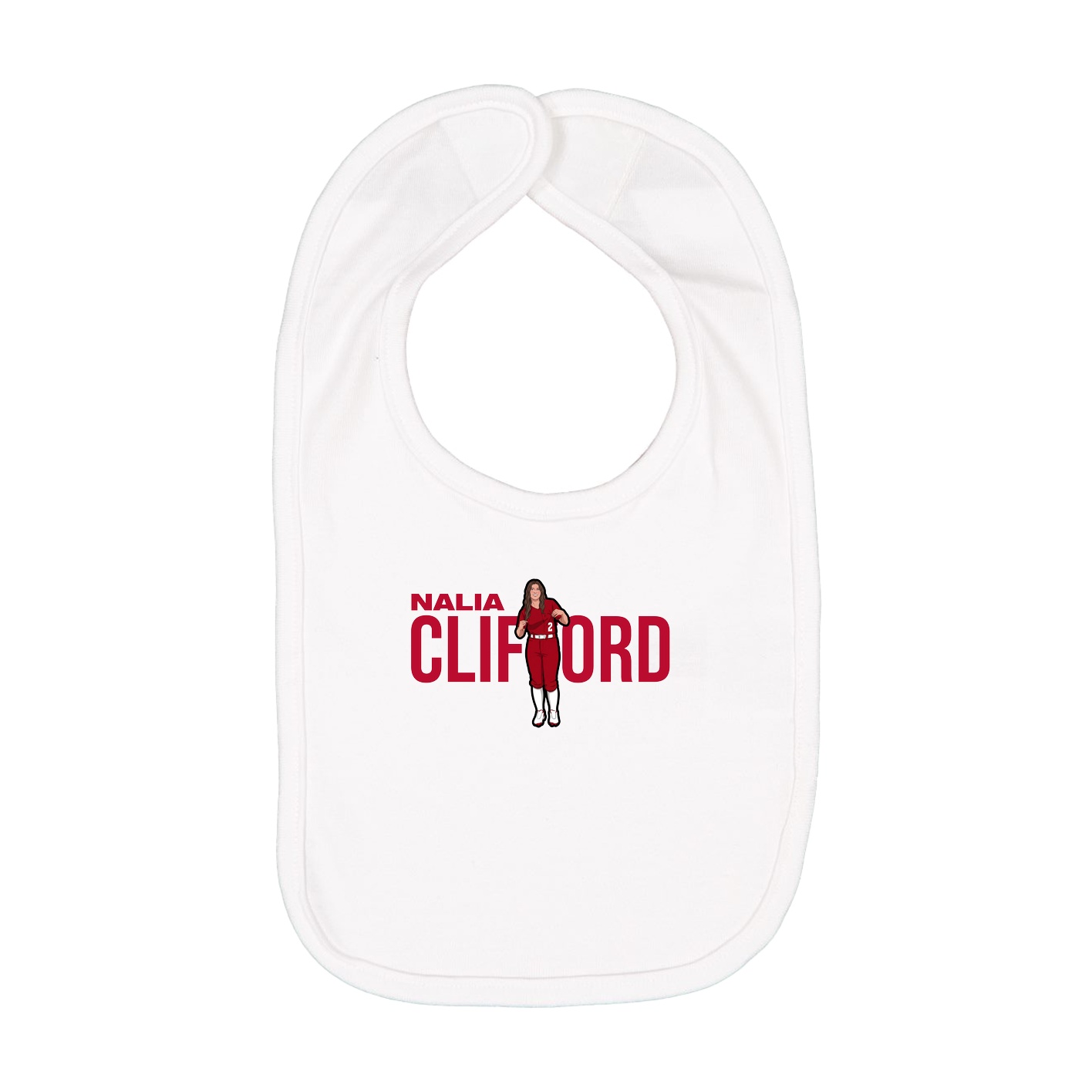 Infant Bib — Player Name in White