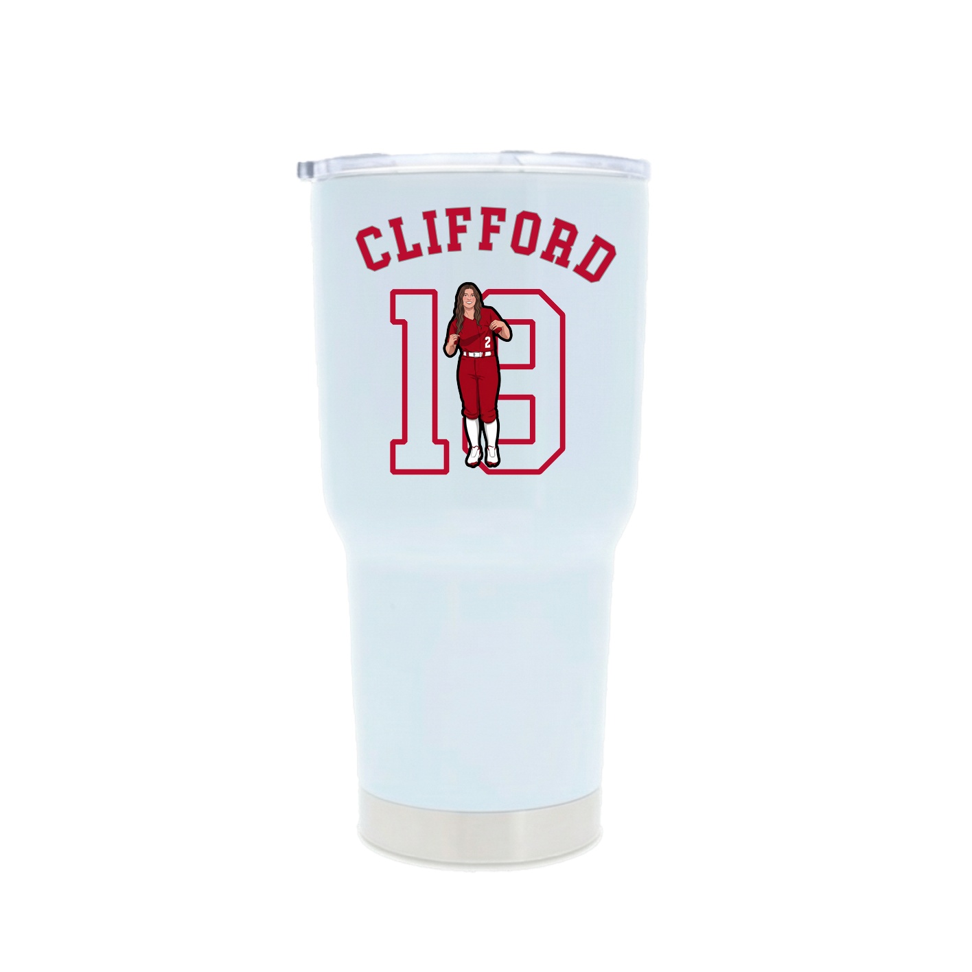 30oz Stainless Steel Tumbler — Shirsey Arch in White