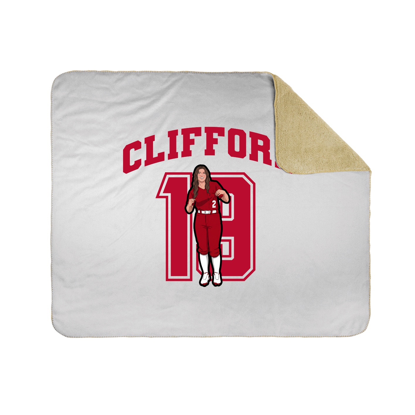 Throw Blanket — Number in White