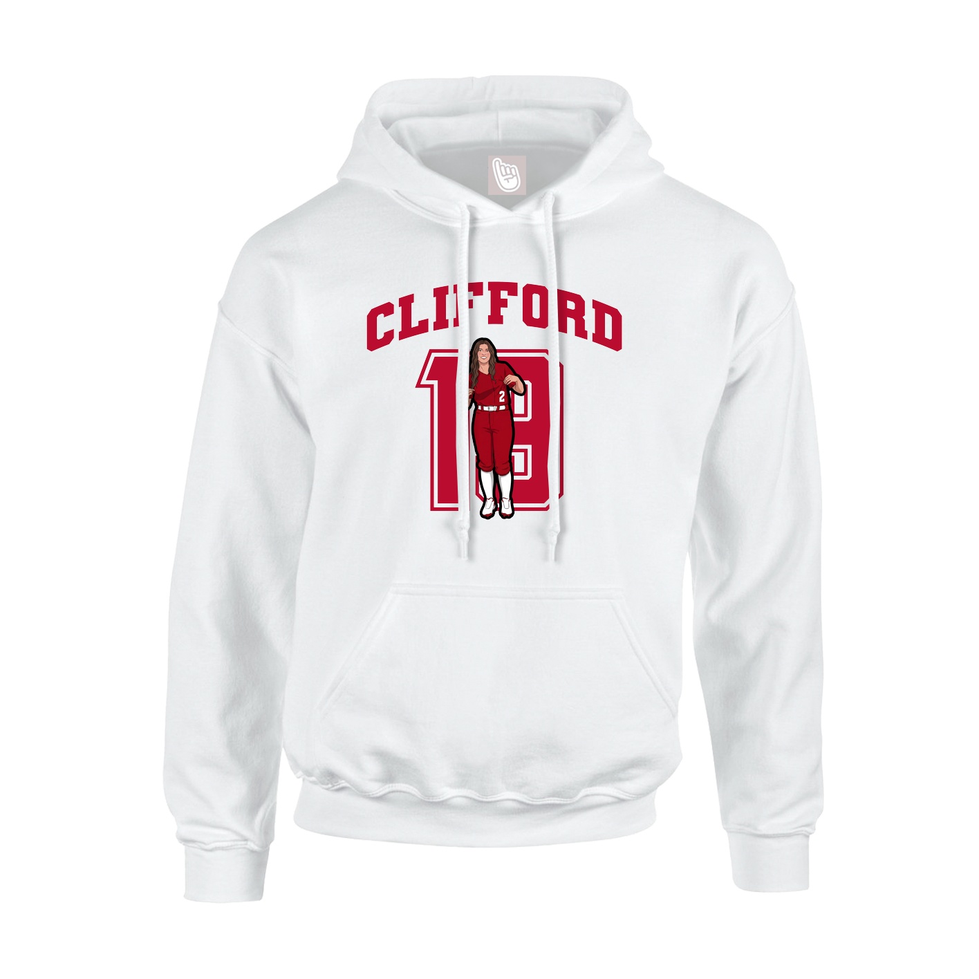Youth Hoodie — Number in White