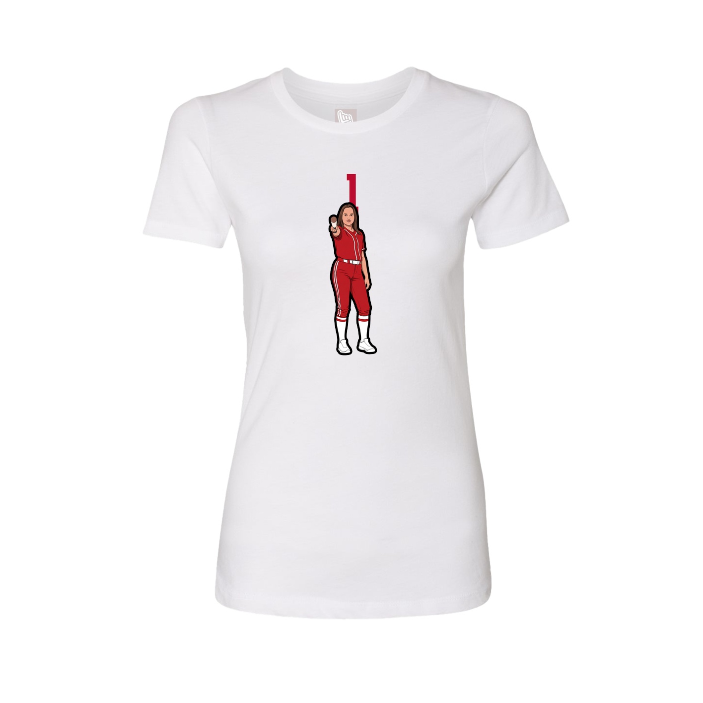 Womens Tee — Number Top in White