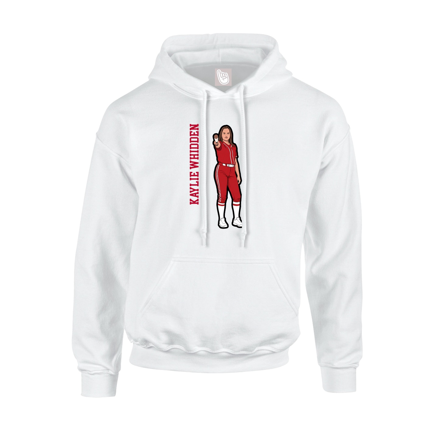 Youth Hoodie — Name Vertical in White
