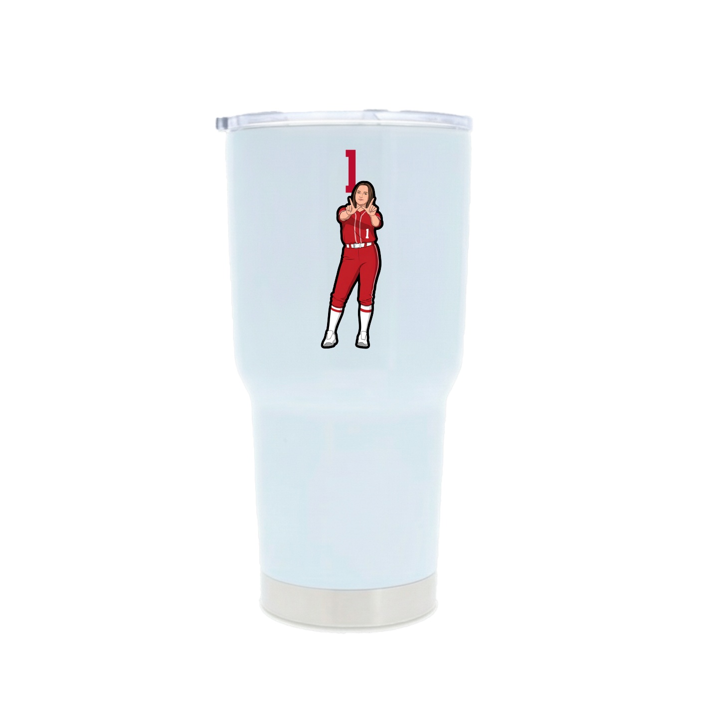 30oz Stainless Steel Tumbler — Number Top in White
